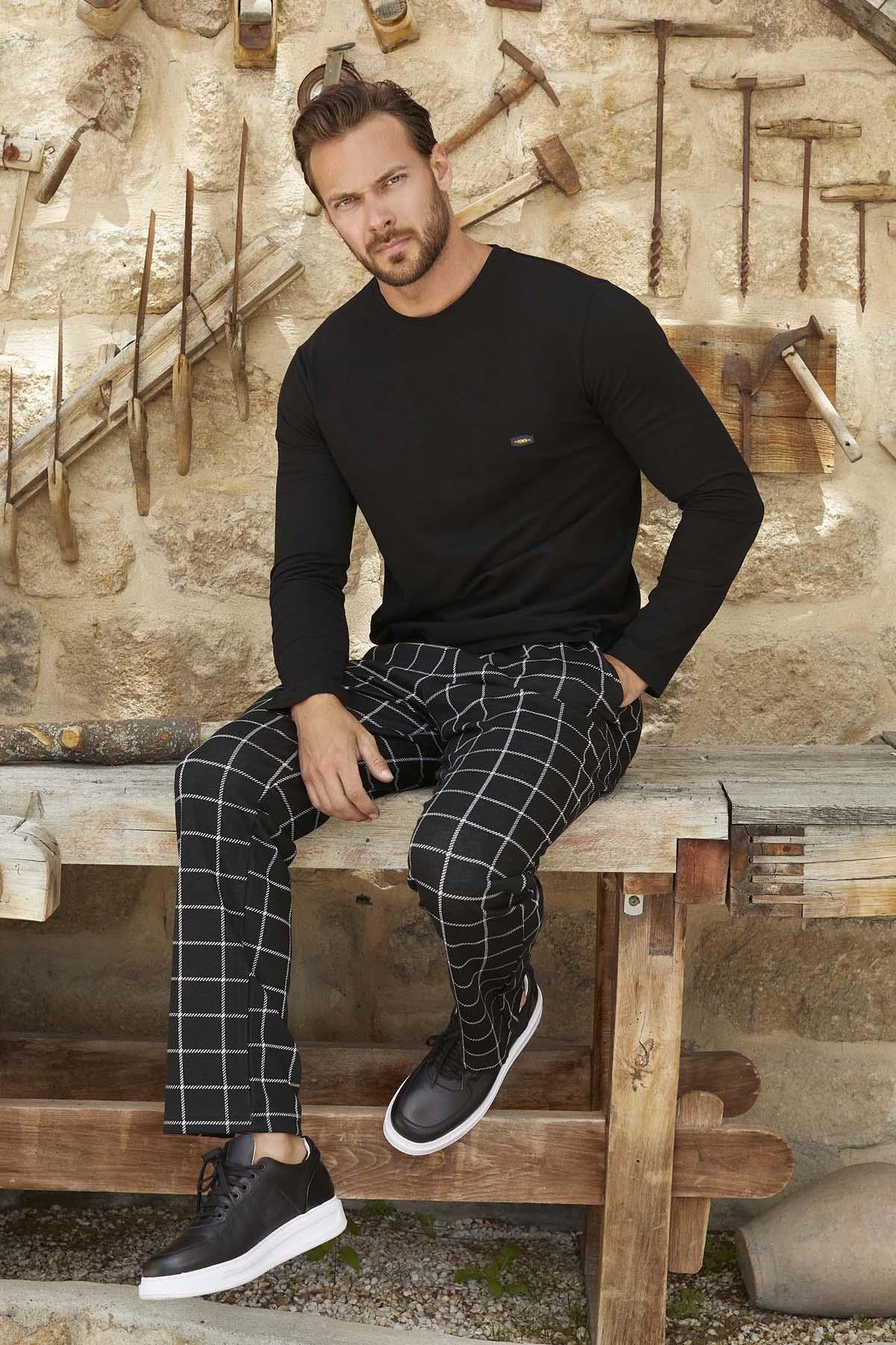 Erkek Aydoğan Jakarlı Pijama Takımı 3376 Siyah04