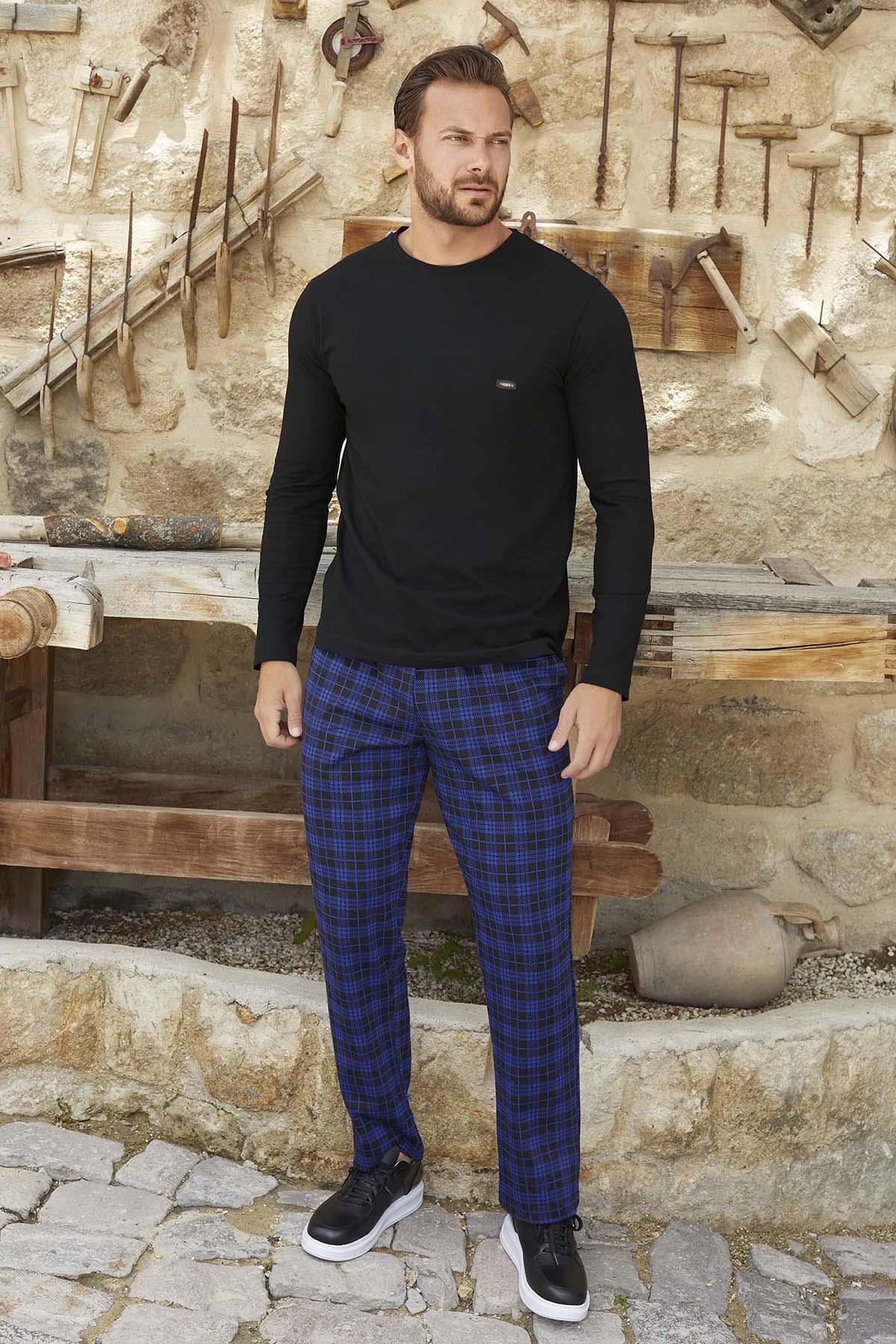 Erkek Aydoğan Jakarlı Pijama Takımı 3374 Siyah