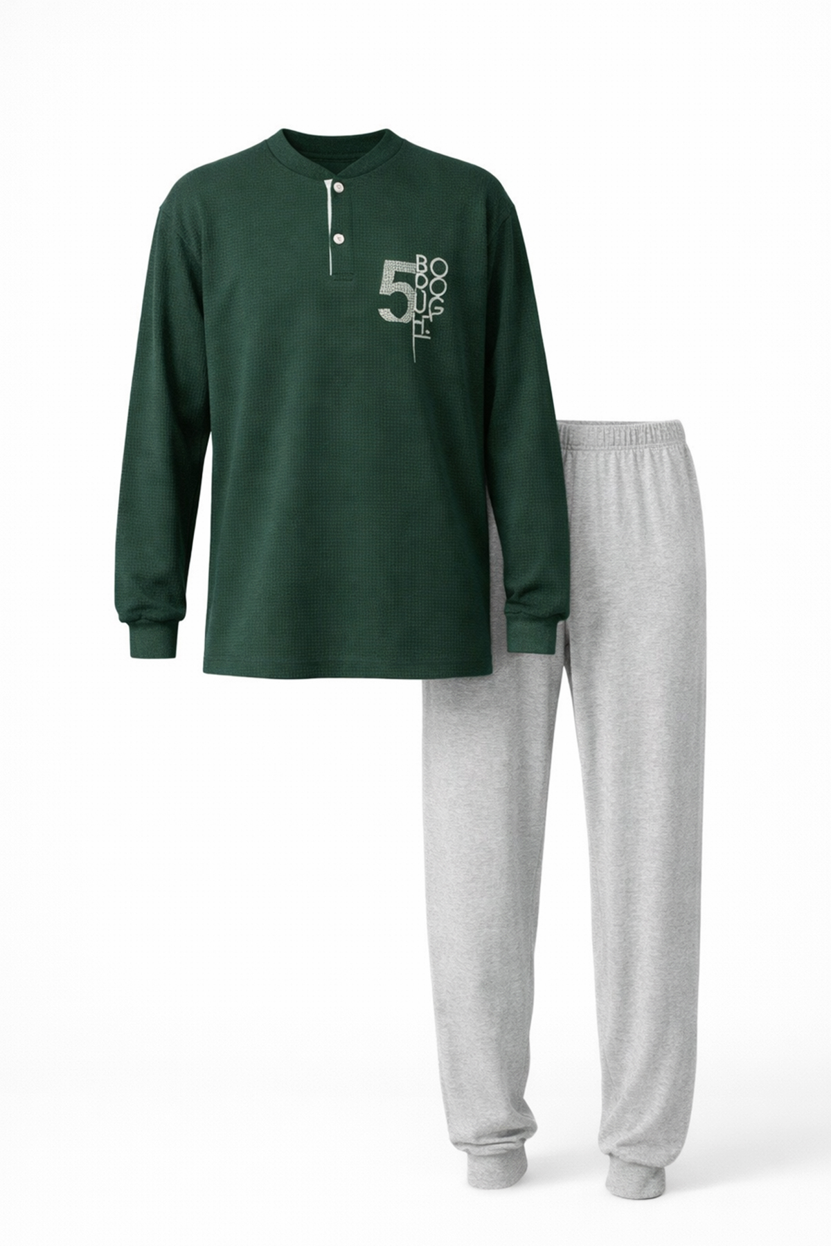 Erkek Çocuk Garson Boy Pamuk Penye Pijama Takımı 4226 Yeşil01