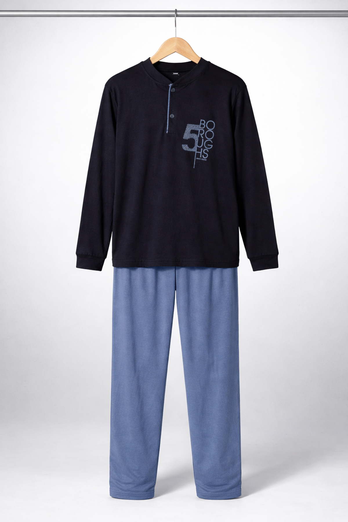Erkek Çocuk Garson Boy Pamuk Penye Pijama Takımı 4226 Lacivert02