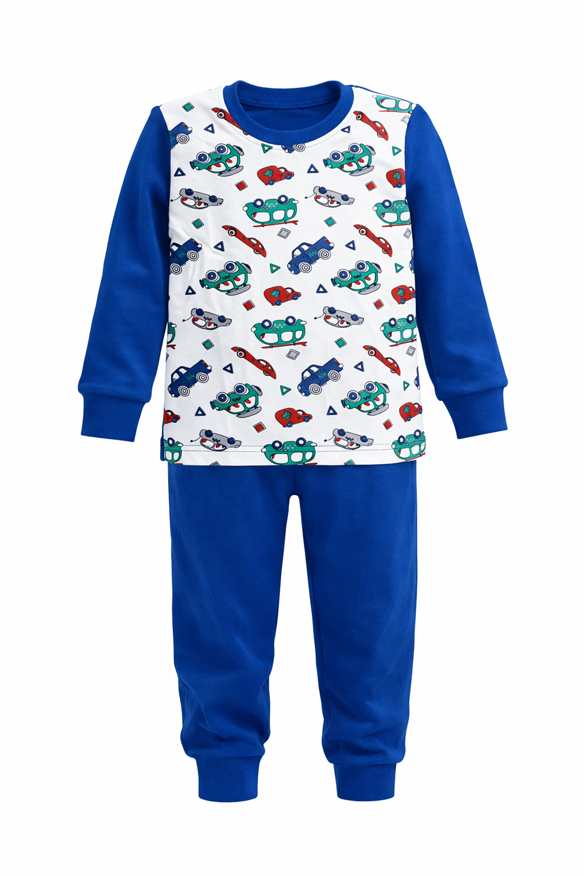 Erkek Çocuk Pamuklu Desenli Pijama Takımı 6068-21 Saks02