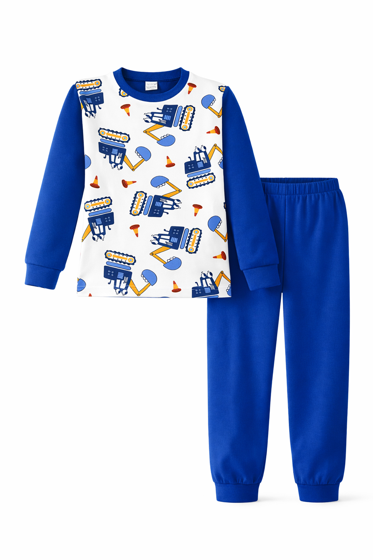 Erkek Çocuk Pamuklu Desenli Pijama Takımı 6068-18 Saks03