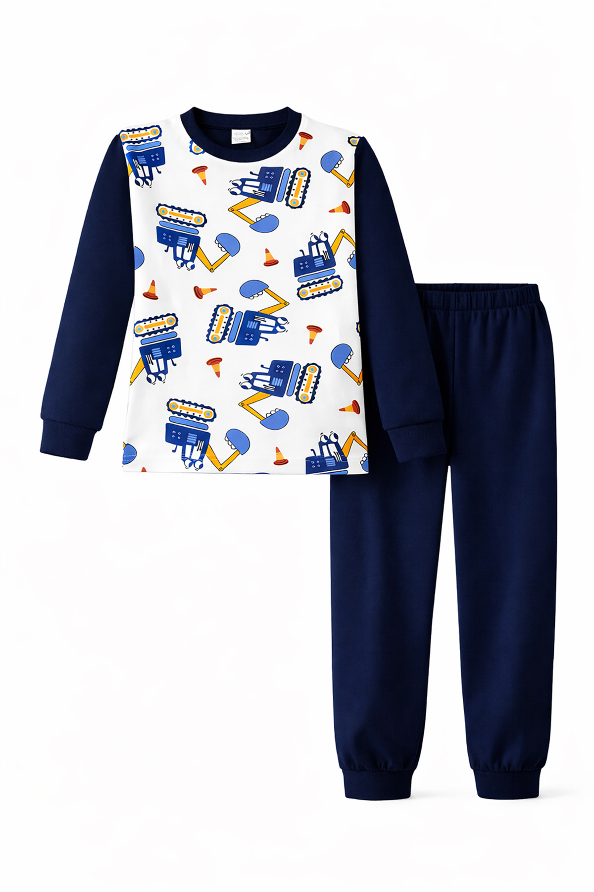 Erkek Çocuk Pamuklu Desenli Pijama Takımı 6068-18-Laci01