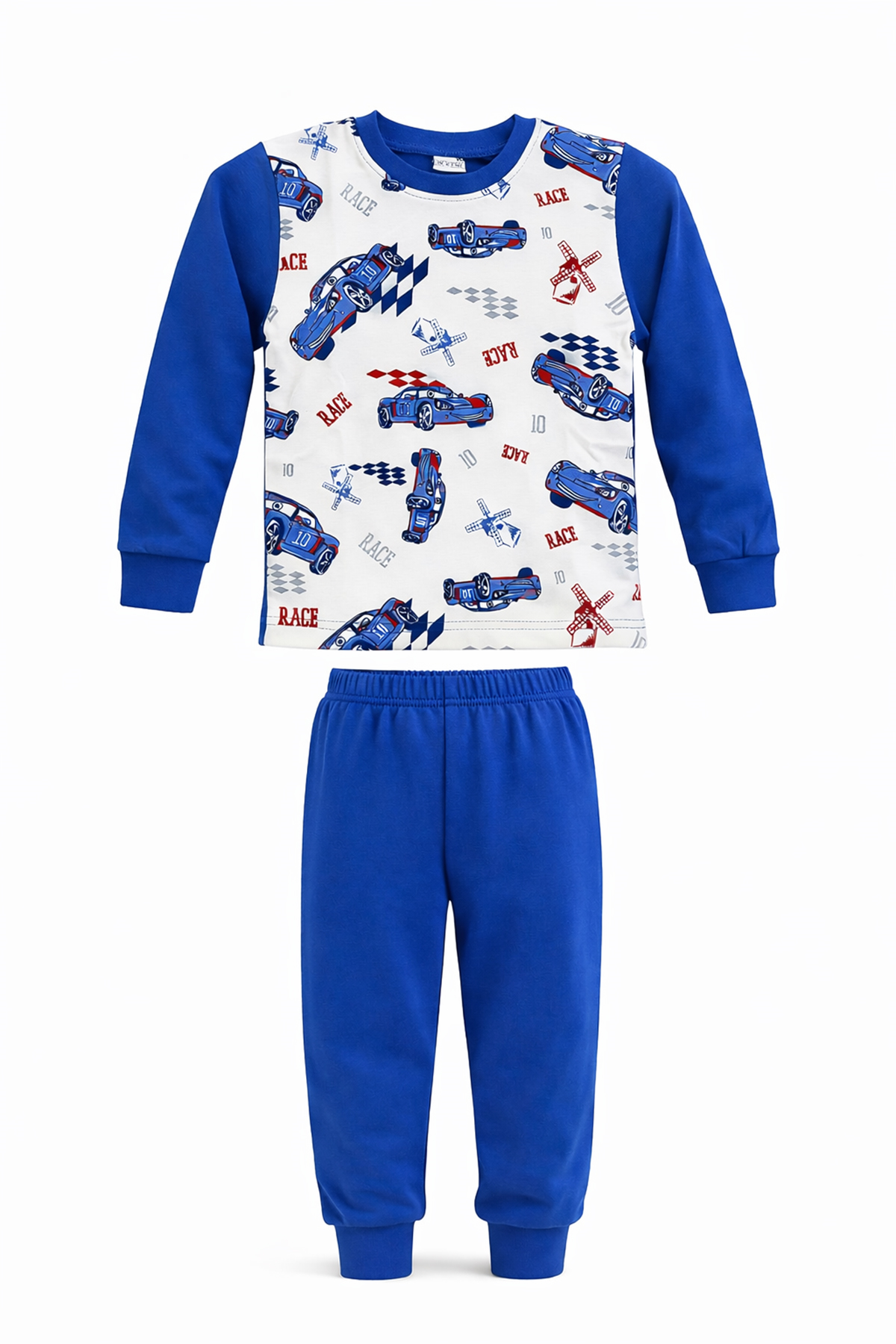 Erkek Çocuk Pamuklu Desenli Pijama Takımı 6068-17 Saks01