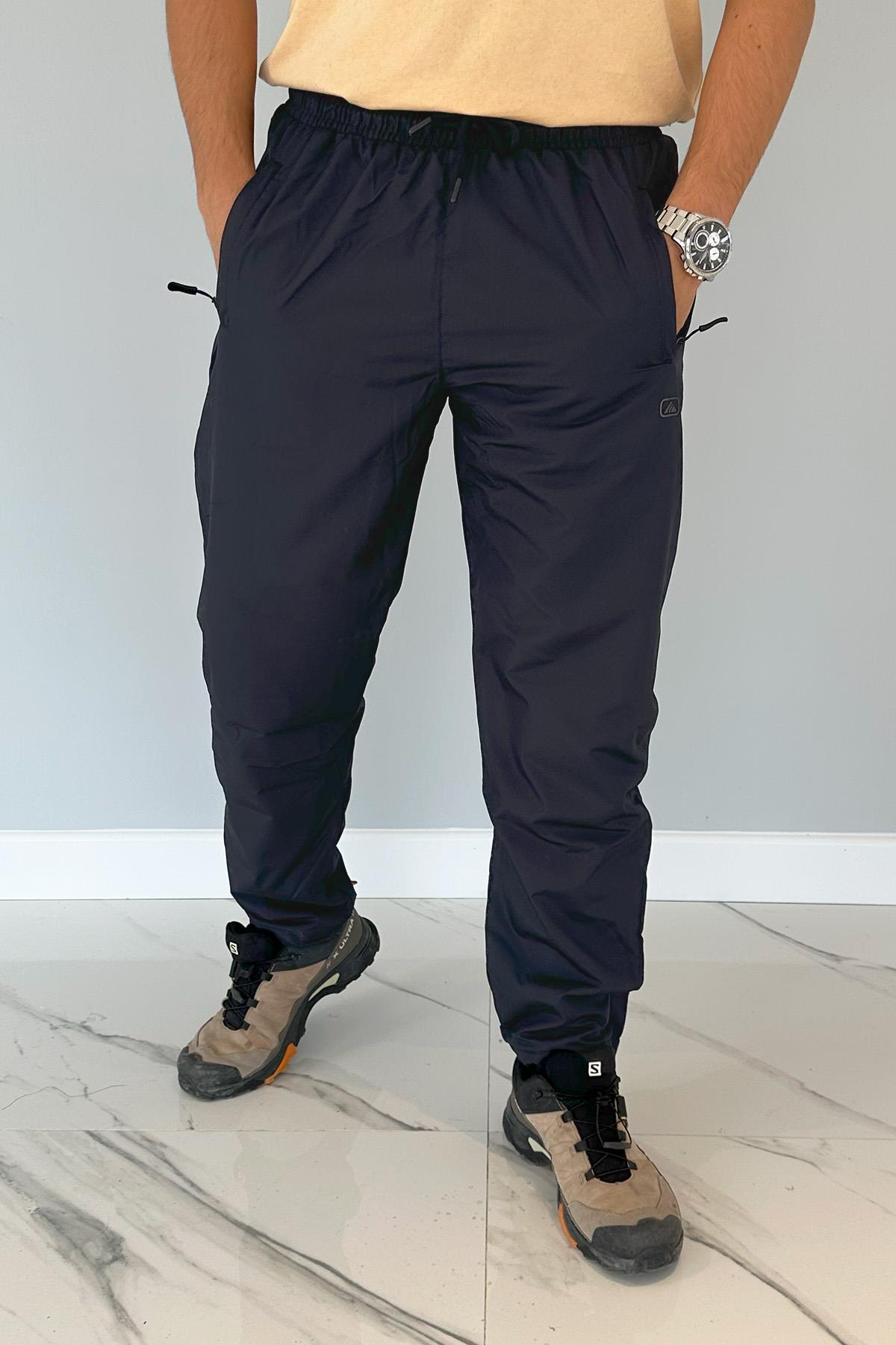 Erkek İçi Polarlı Cepli Paraşüt Pantolon 5035 Lacivert