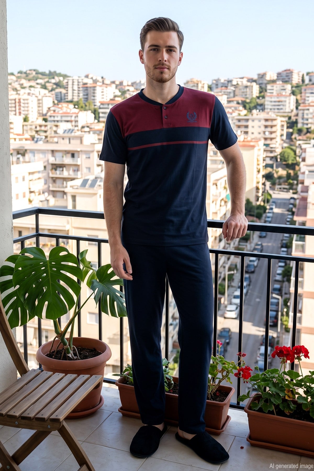 Erkek Kısa Kol Penye Pijama Takımı 3020 Lacivert