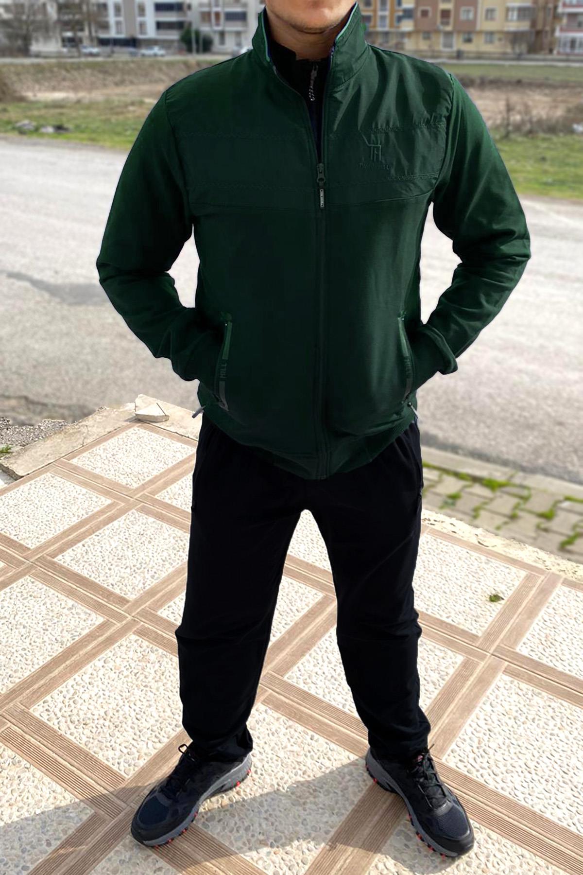 Erkek Likralı Penye Eşofman Takımı 2711 Yeşil