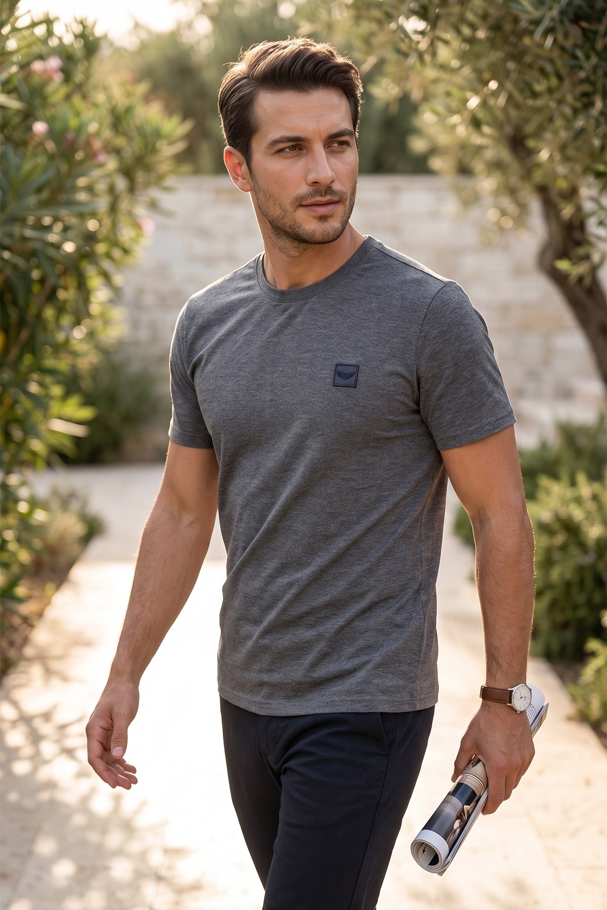 Erkek Pamuklu Tshirt 2002 Antrasit