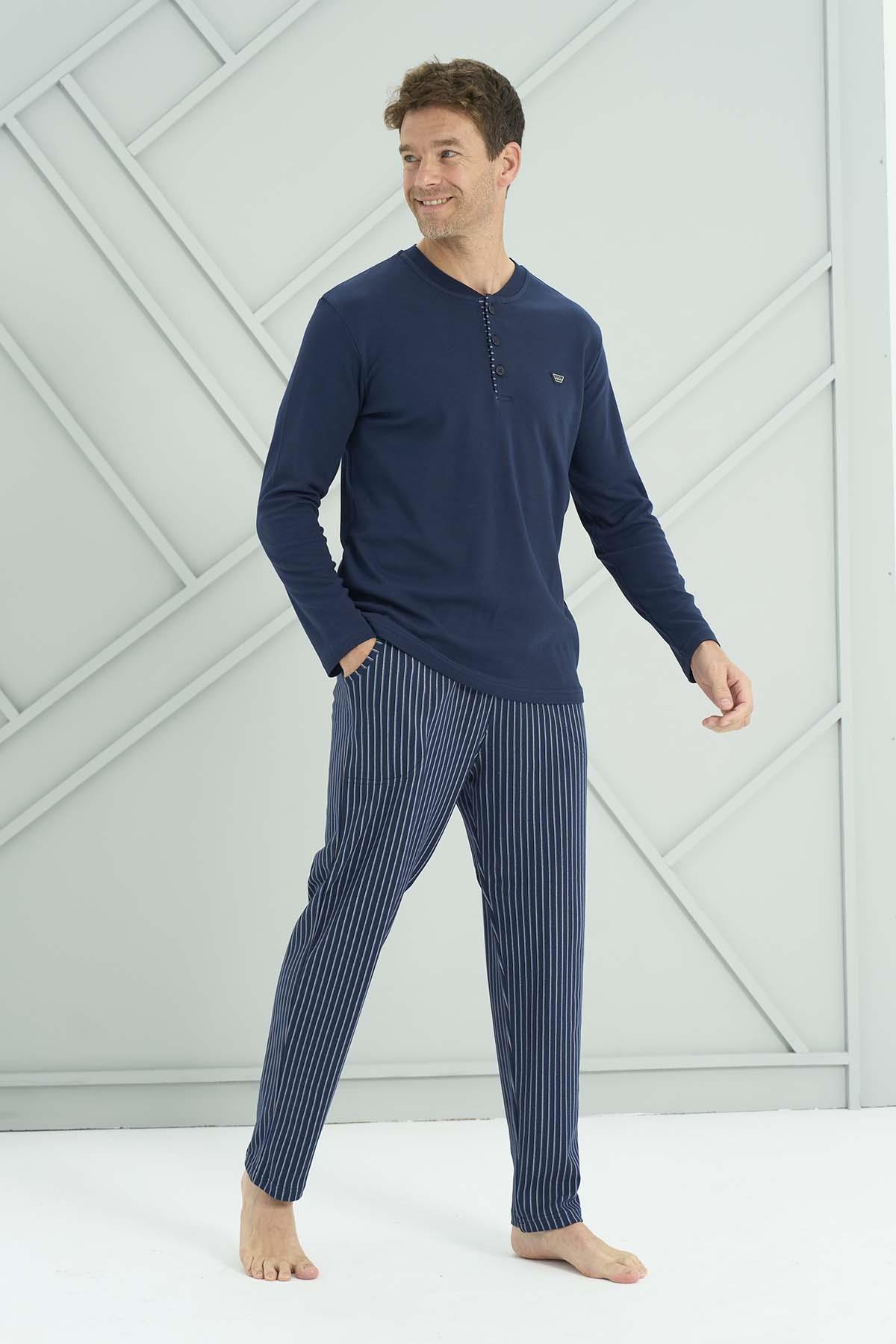 Erkek Penye Uzun Kol Pijama Takımı 2235 Laci07