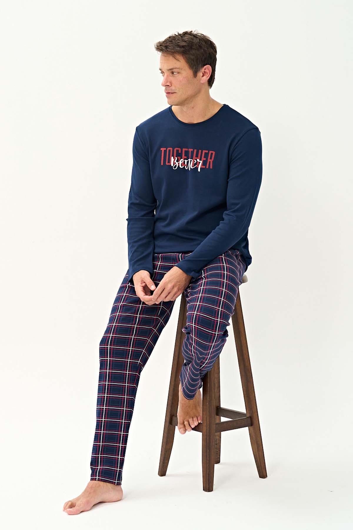 Erkek Penye Uzun Kol Pijama Takımı 2251 Laci08