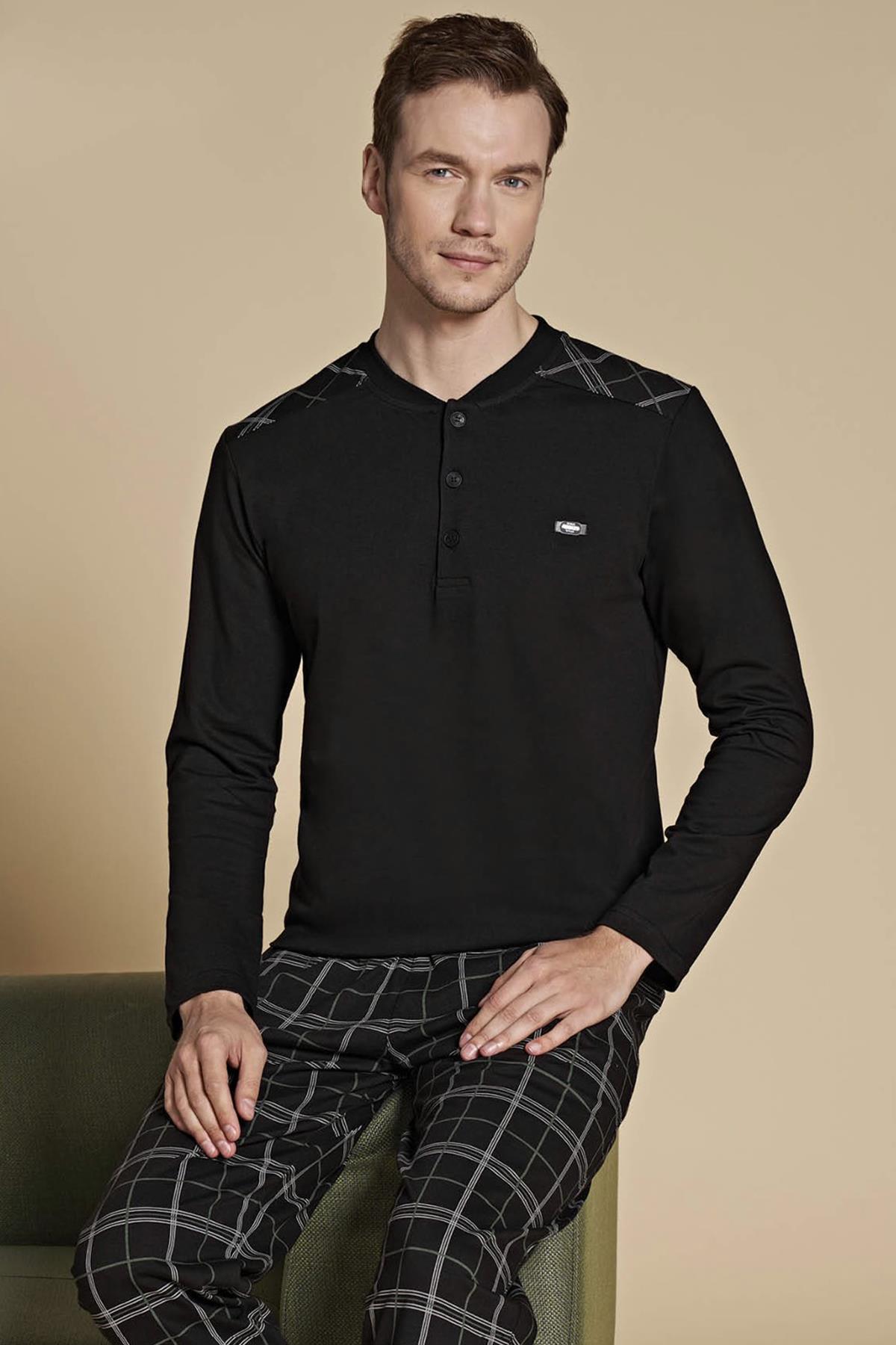 Erkek Pijama Takımı 1504 Siyah