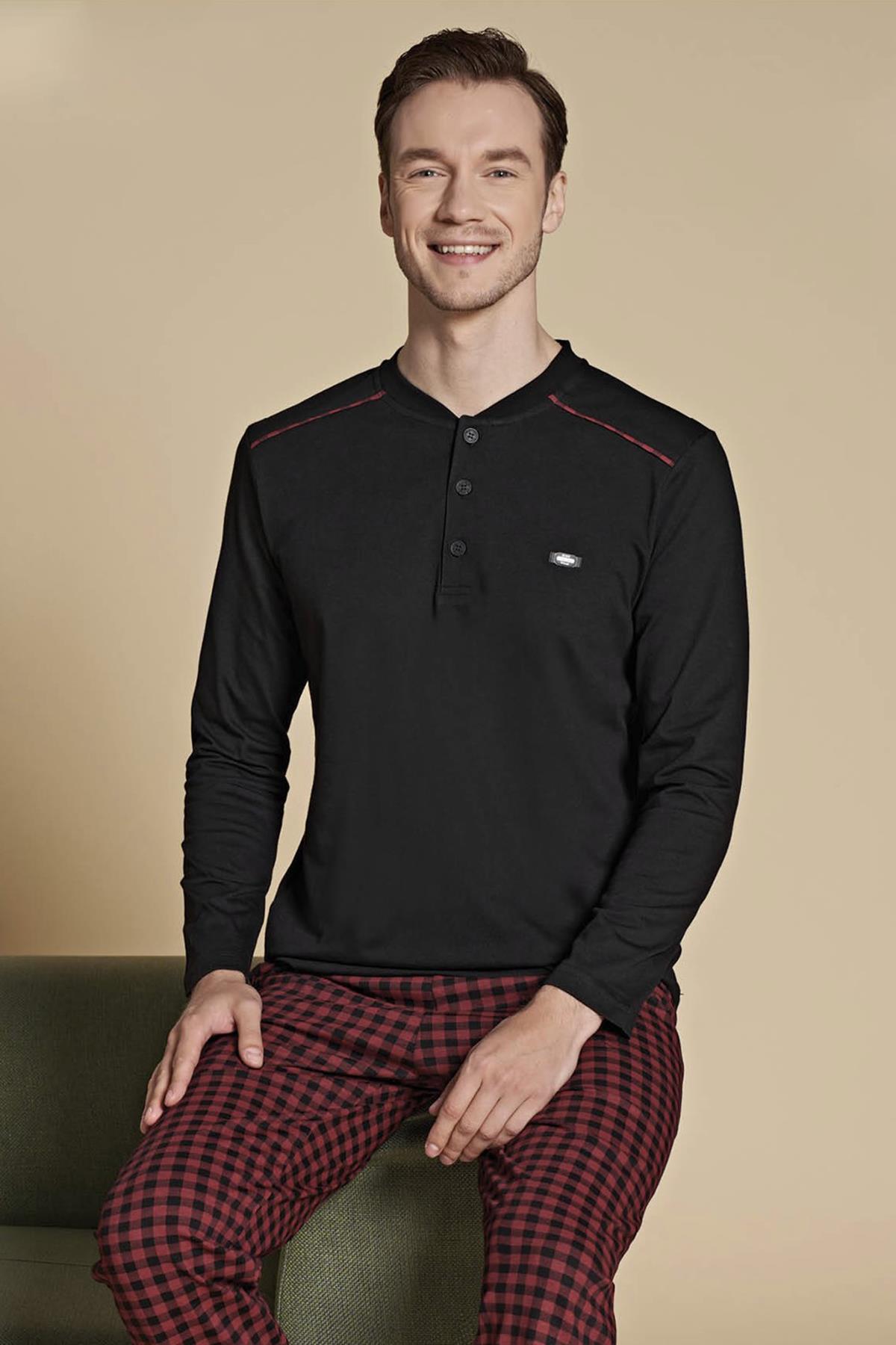 Erkek Pijama Takımı 1535 Siyah