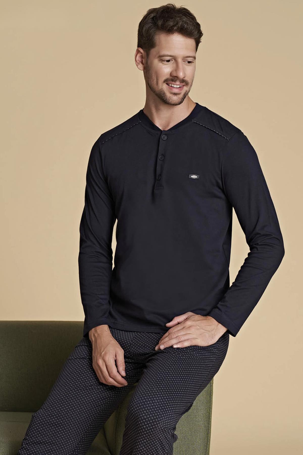 Erkek Pijama Takımı 1556 Lacivert