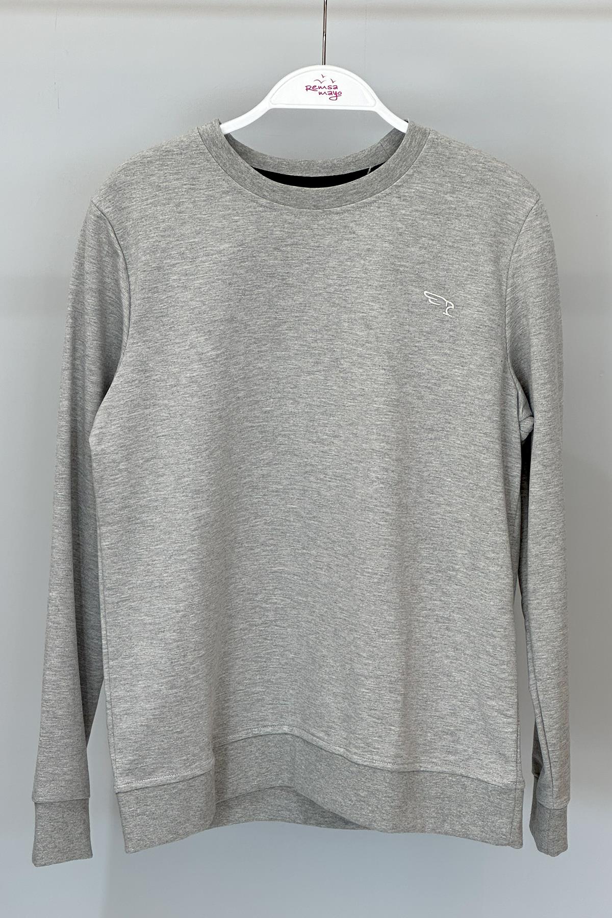 Erkek Sweatshirt 7084 Gri