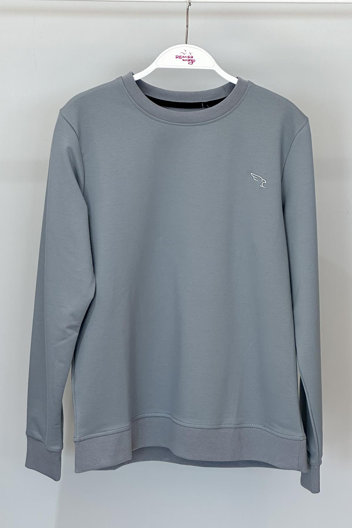Erkek Sweatshirt 7084 Mavi