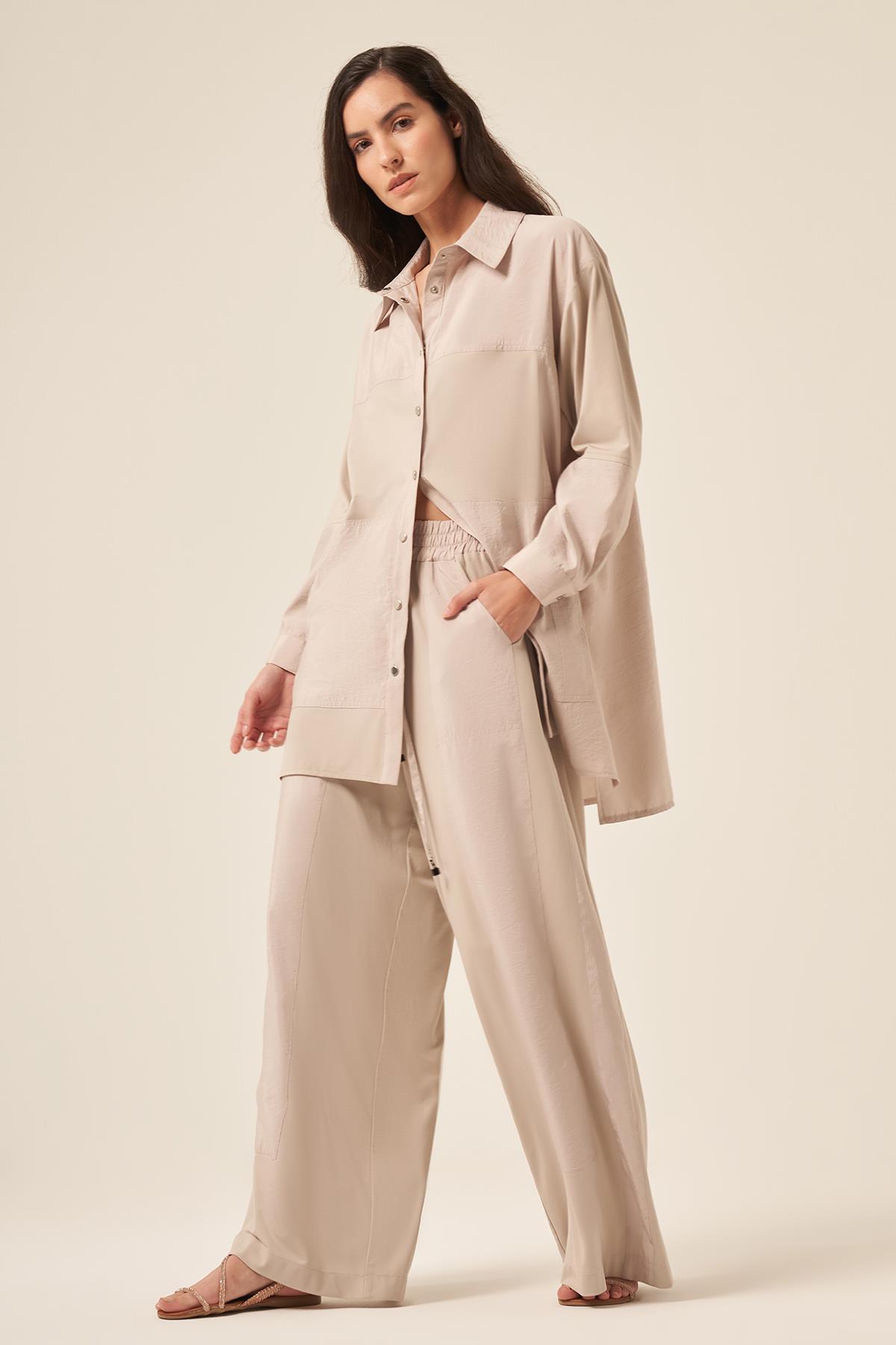 Garnili Bambu Gömlekli Takım 5977 Taş