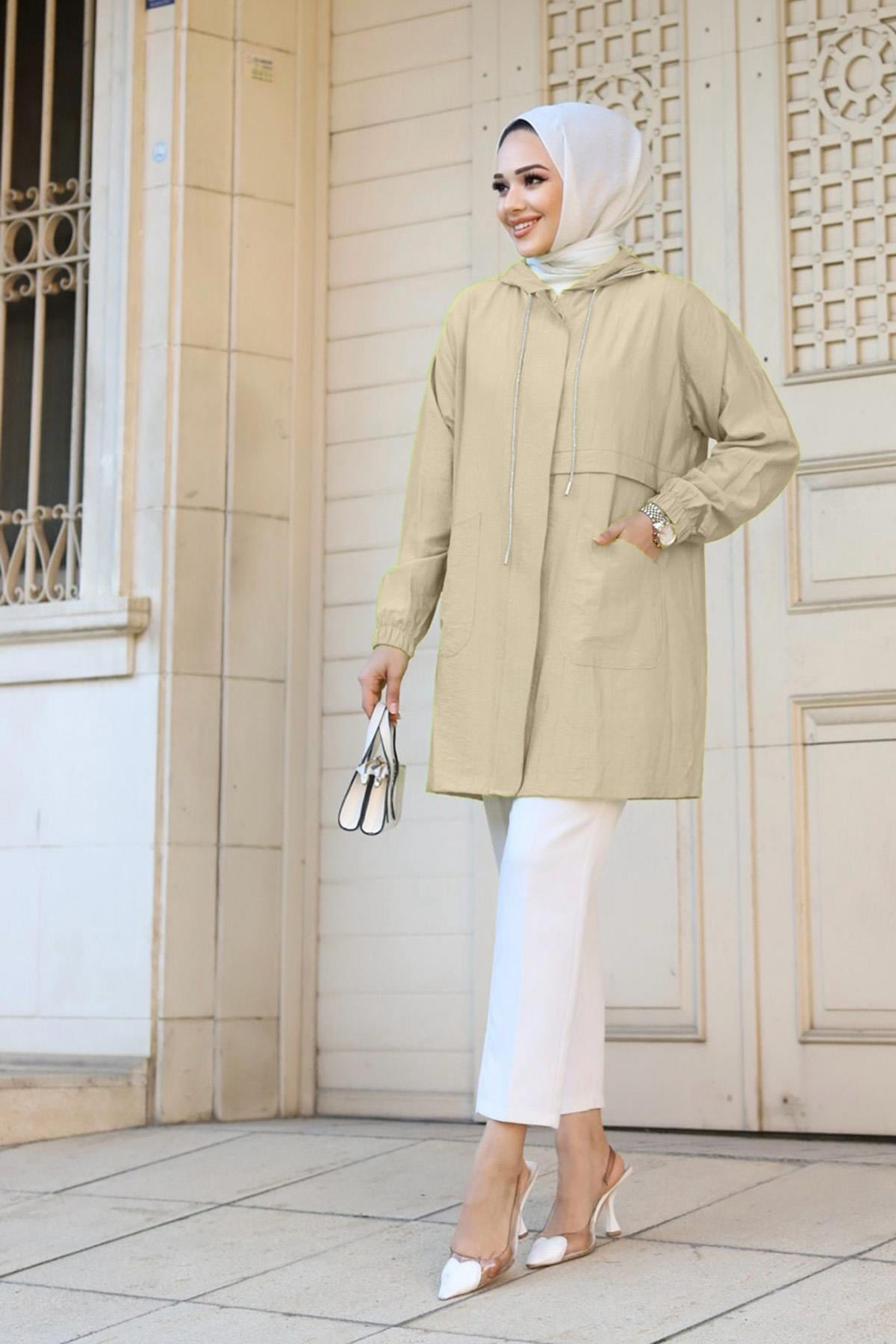 İnce Ceket Kap 44030 Bej