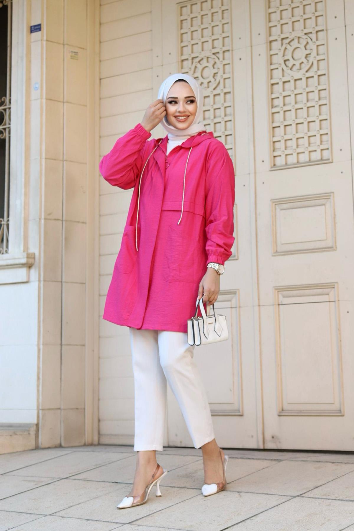 İnce Ceket Kap 44030 Fuşya
