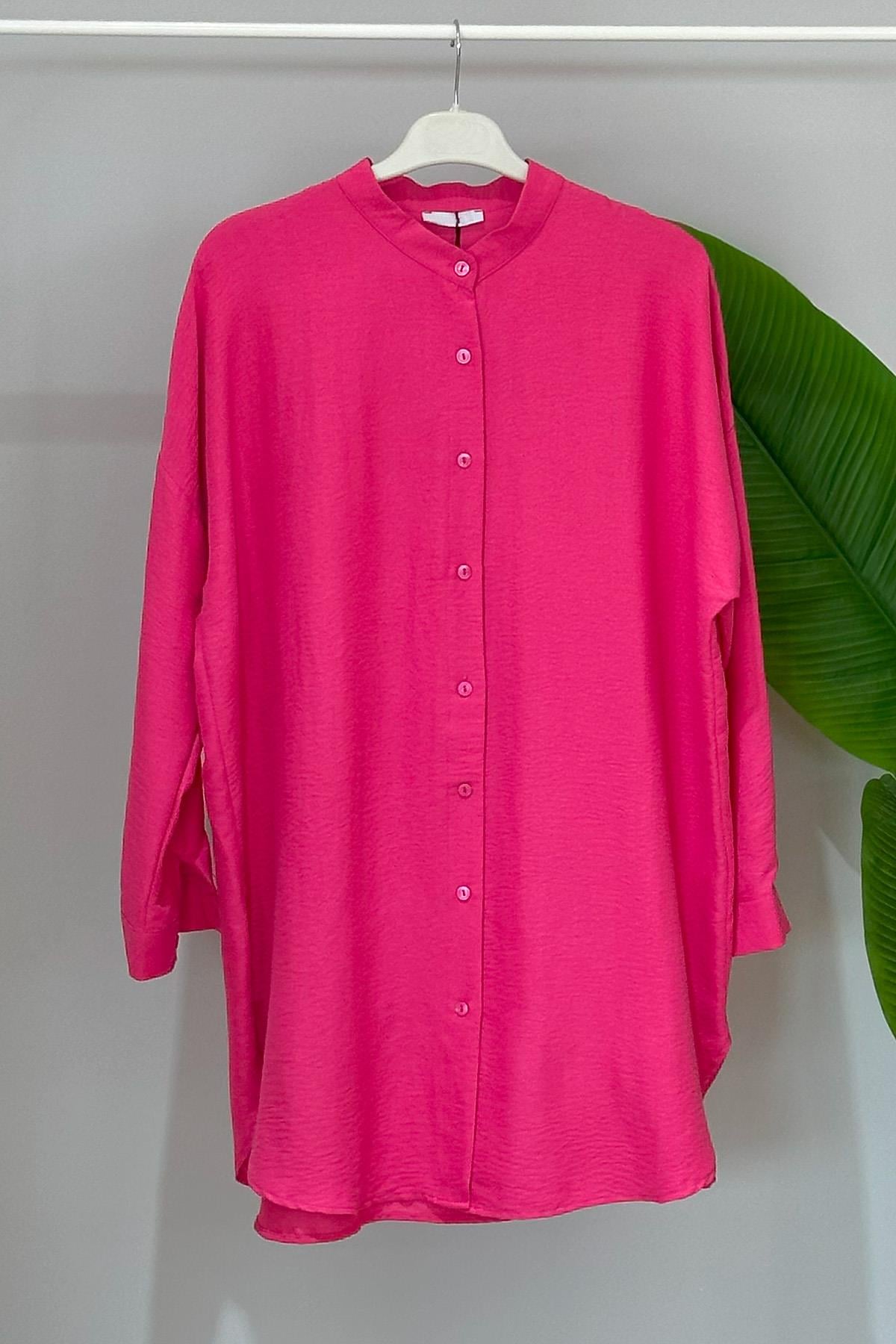 İpek Pamuk Tunik Gömlek 4008 Fuşya