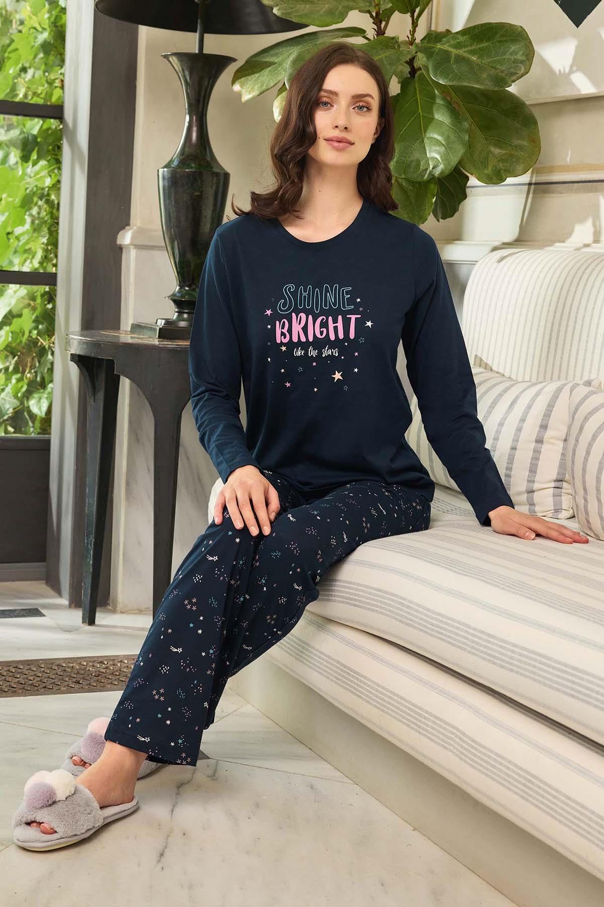 Kadın Aydoğan Pijama Takımı 240617 Lacivert