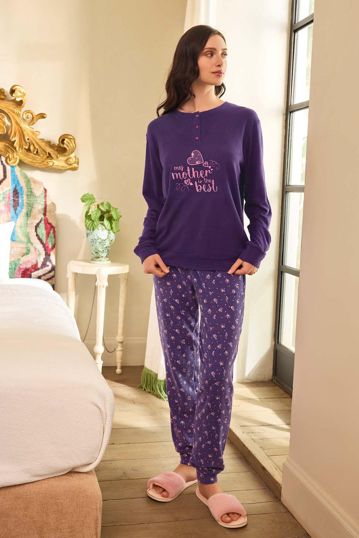 Kadın Aydoğan Termal Pijama Takımı 240667 Mor