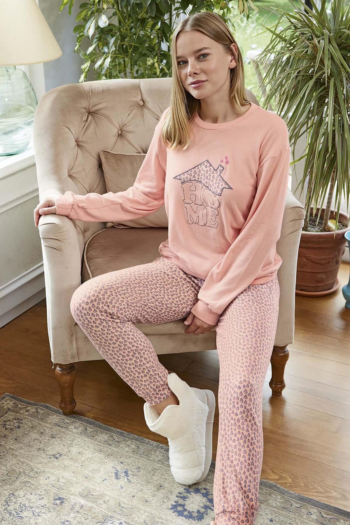 Kadın Aydoğan Termal Pijama Takımı 30020 Pudra