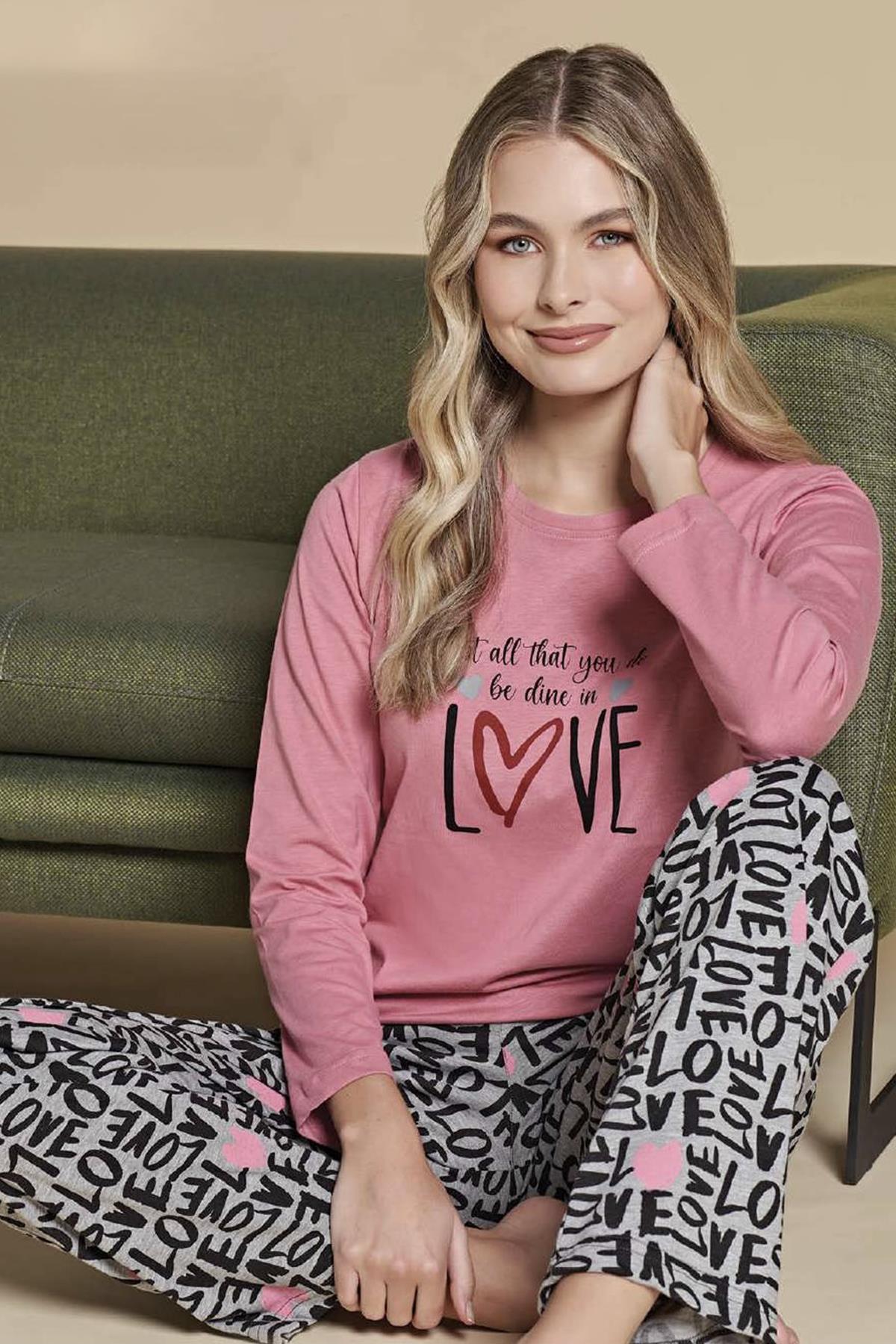 Kadın Pijama Takımı 1428 Pembe