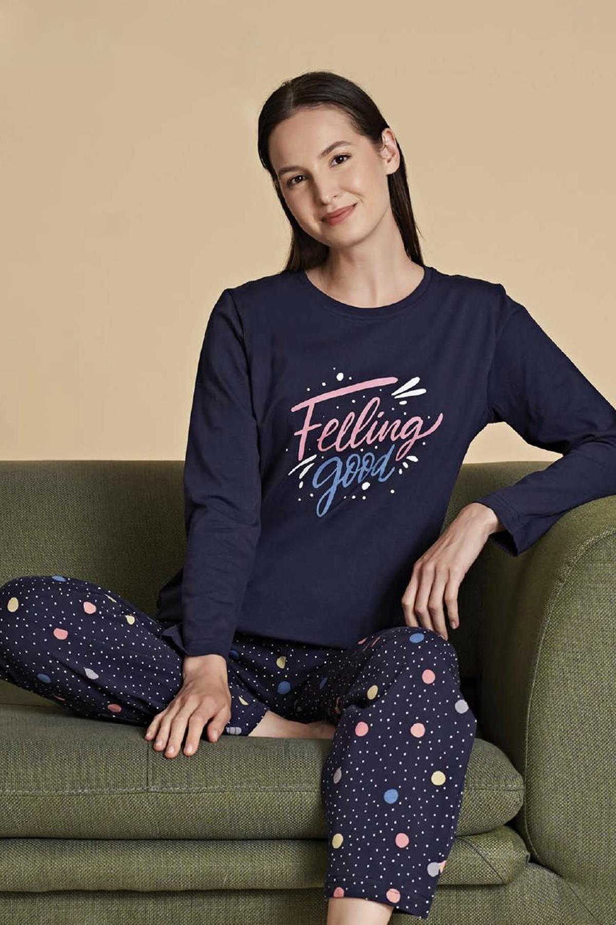 Kadın Pijama Takımı 1452 Lacivert