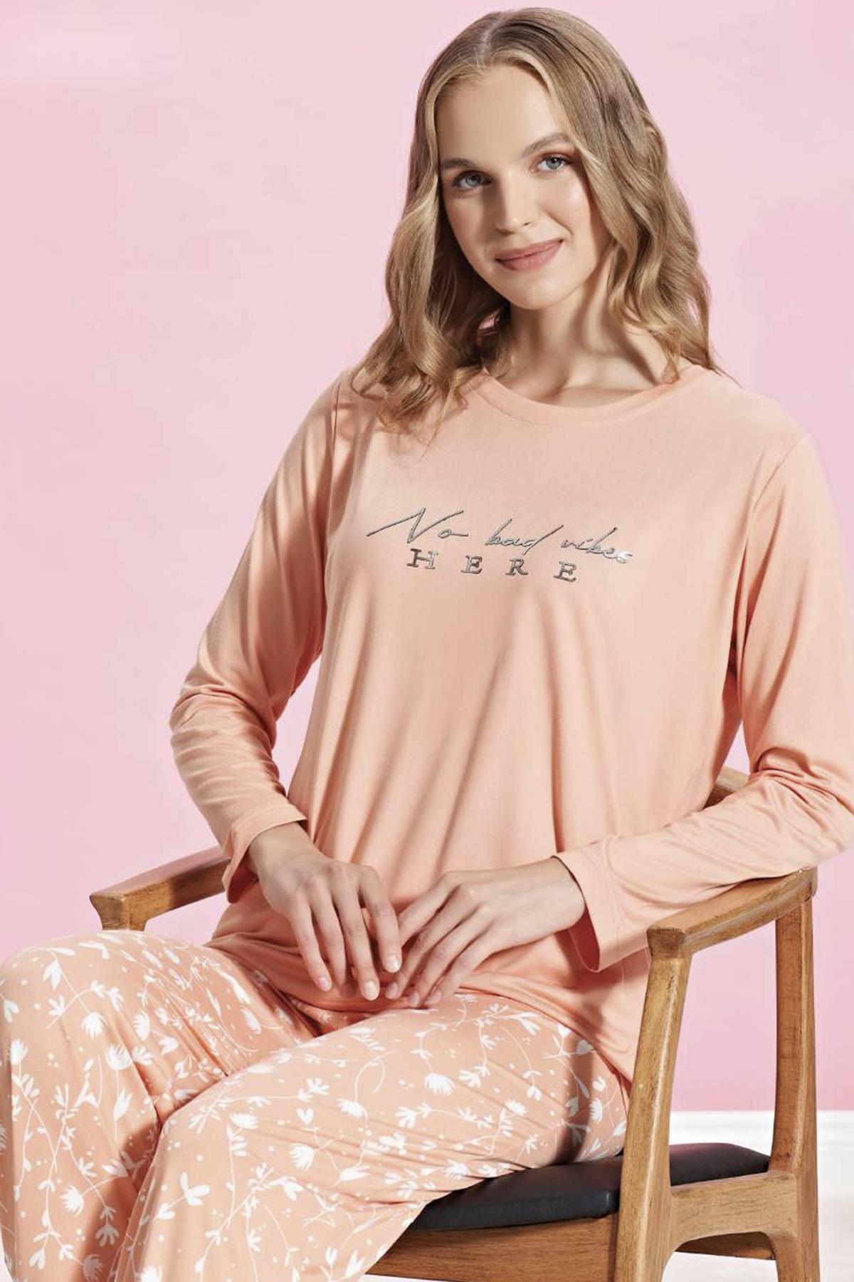 Kadın Pijama Takımı 1475 Somon