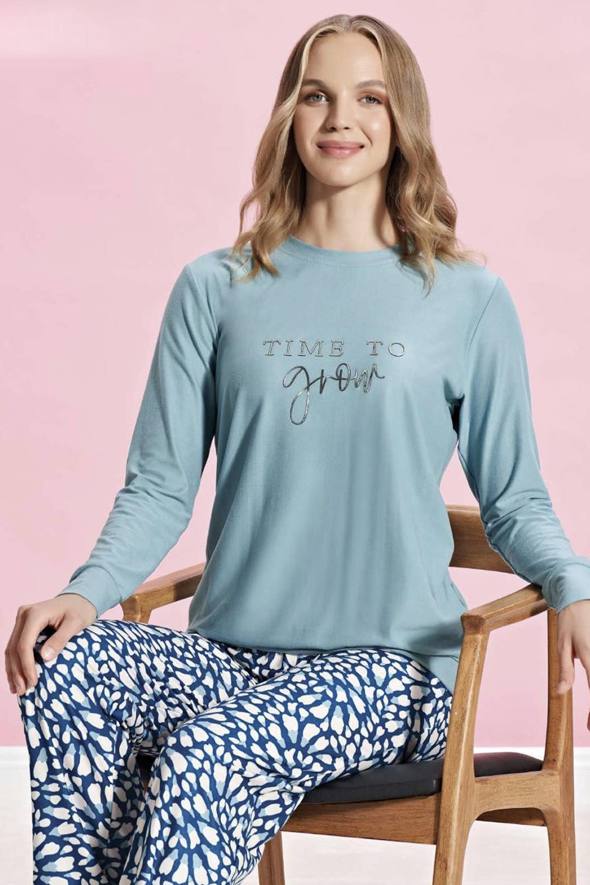 Kadın Pijama Takımı 1478 Mavi