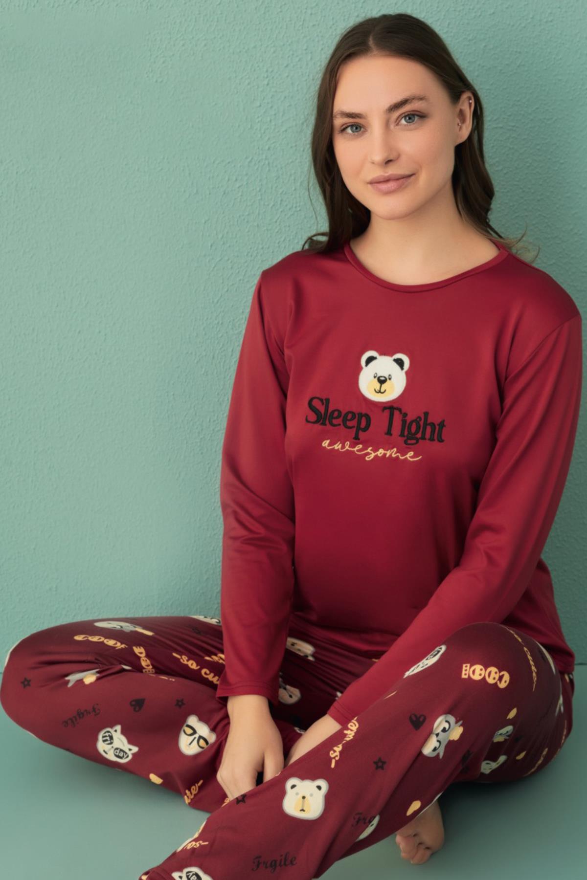 Kadın Pijama Takımı Sandy Kumaş 19102-341 Kırmızı