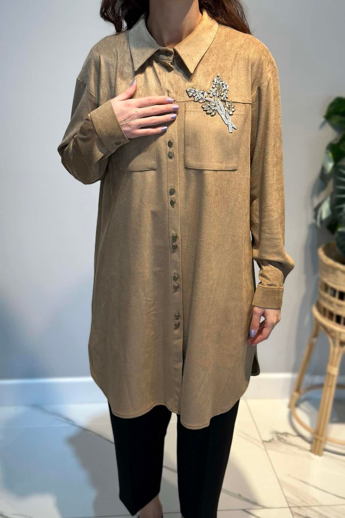 Kadın Süet Tunik 3300 Bej