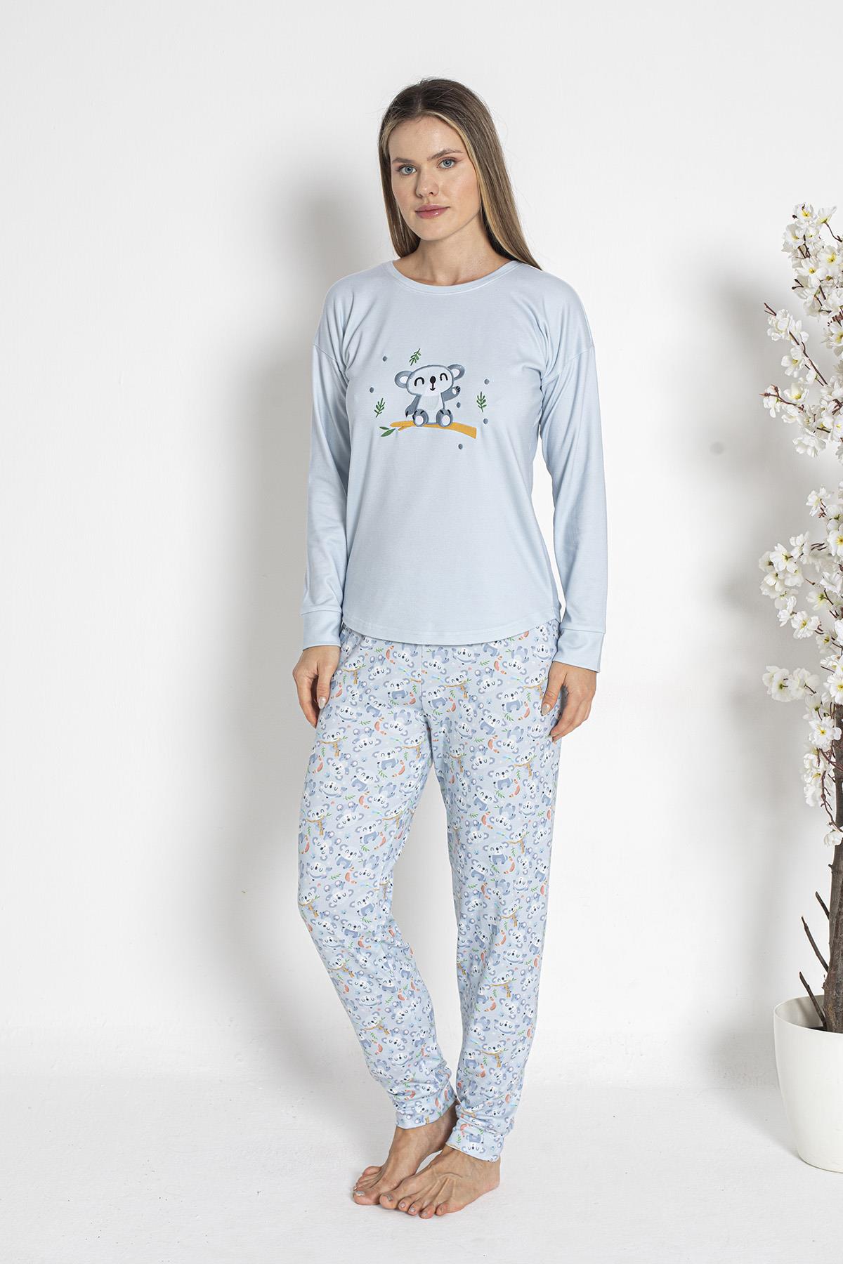 Kadın Termal Pijama Takımı 24484 Mavi