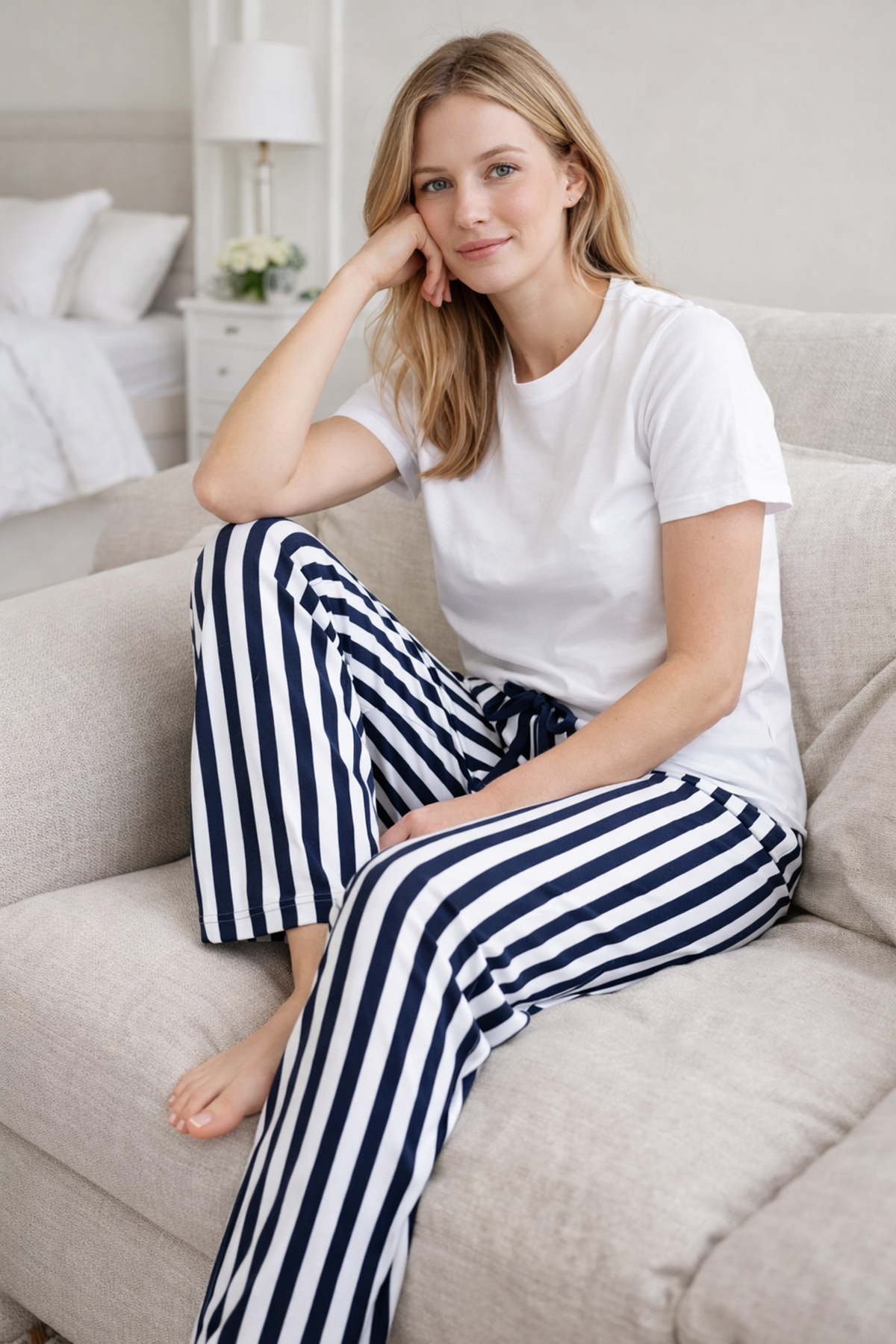 Kadın Viskon Kumaş Penye Tek Pijama Alt 24 Laci02