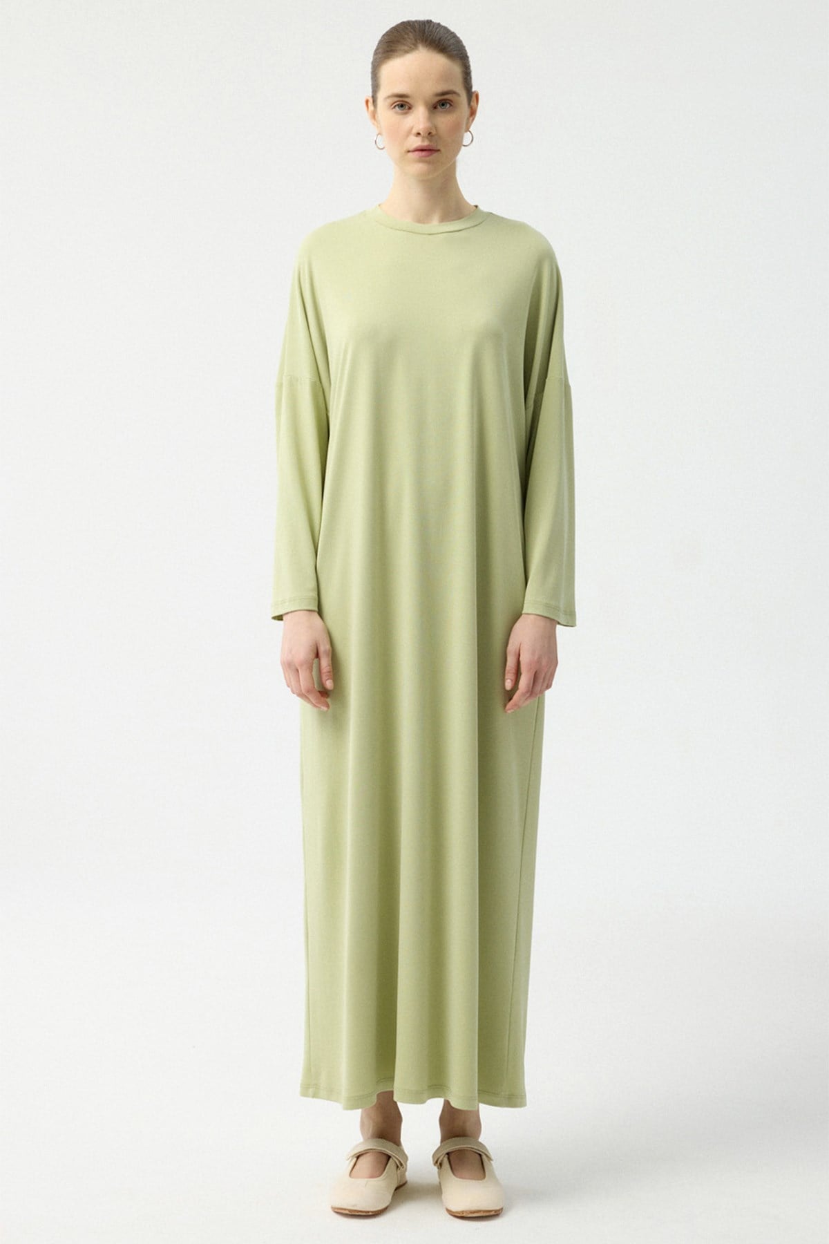 Kadriye Baştürk Modal Cupra Elbise 910 Yeşil