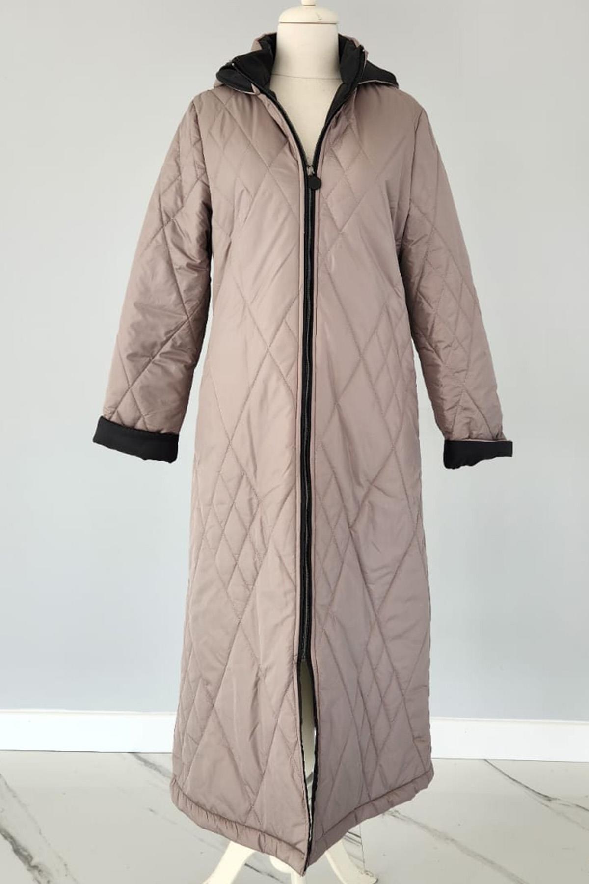 Kapüşon Detaylı Mont 17760 Endiva Kaban Gri