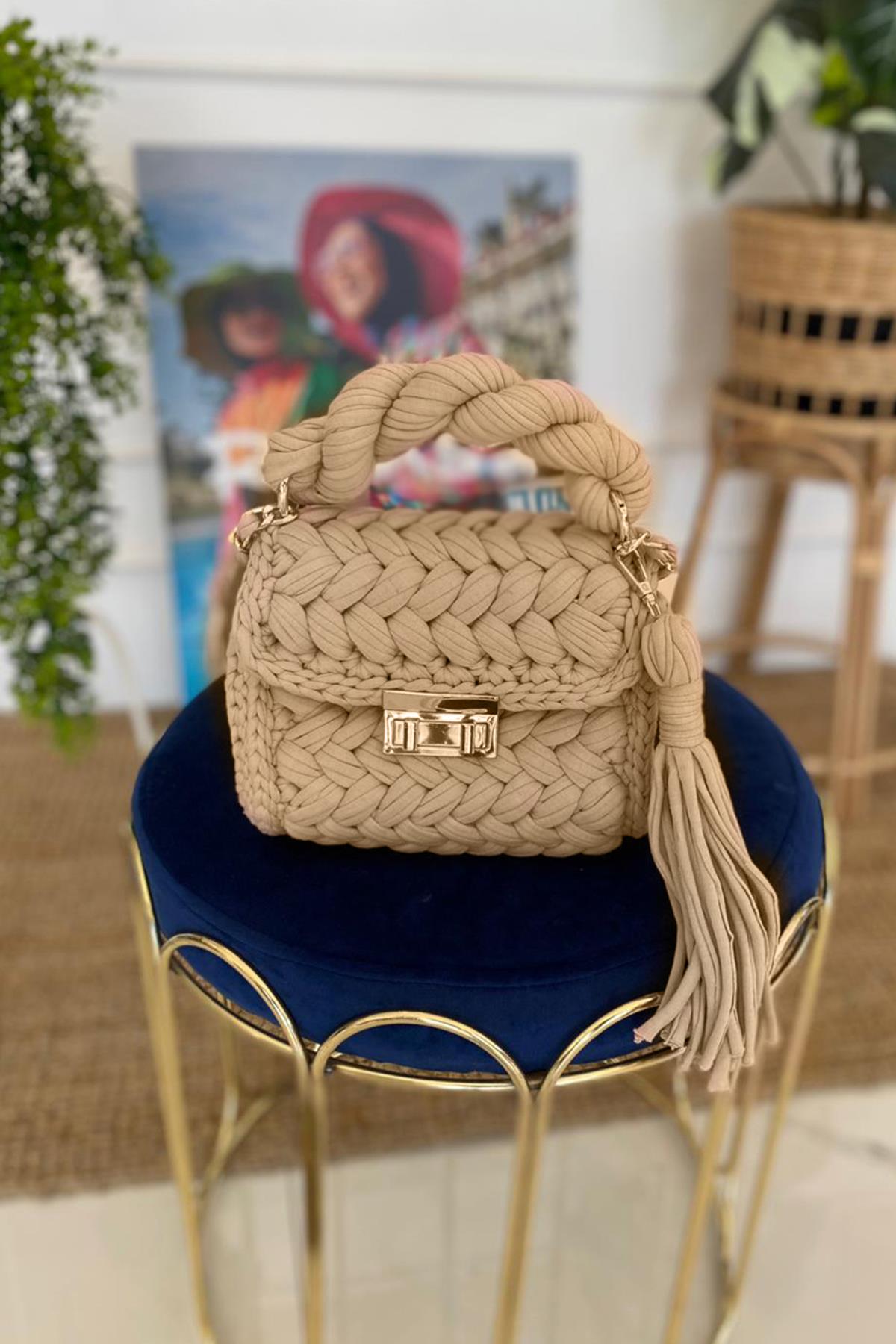 Lale El Örgüsü Çanta 01 Mocha