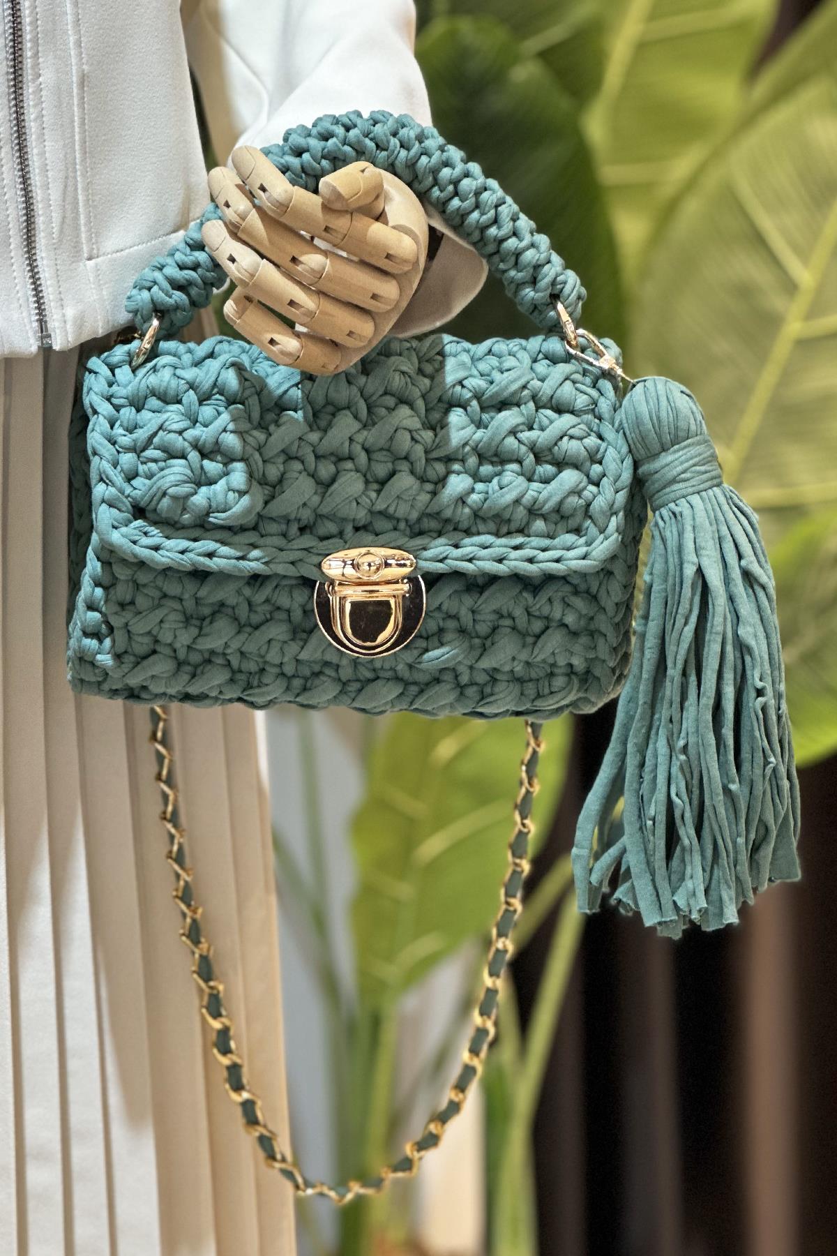 Lale El Örgüsü Çanta 10 Mint