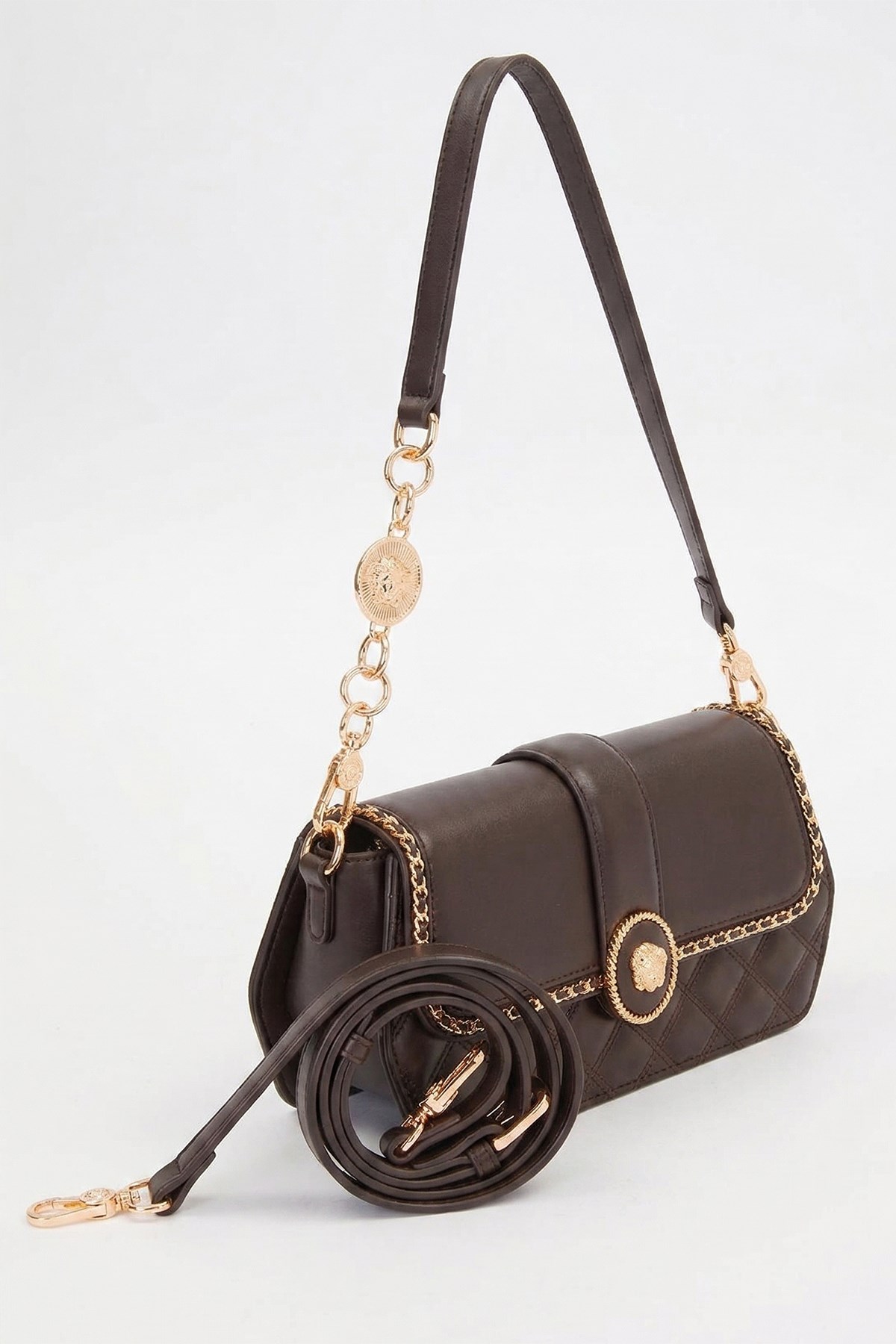 Levidor Çift Askılı Sert Deri Premium Çanta 930389 Acı Kahverengi