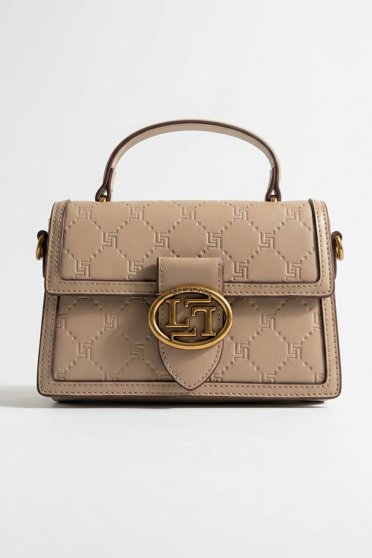 Levidor Ek Askılı Bordo Biyeli Sert Deri Çanta 930395 Vizon