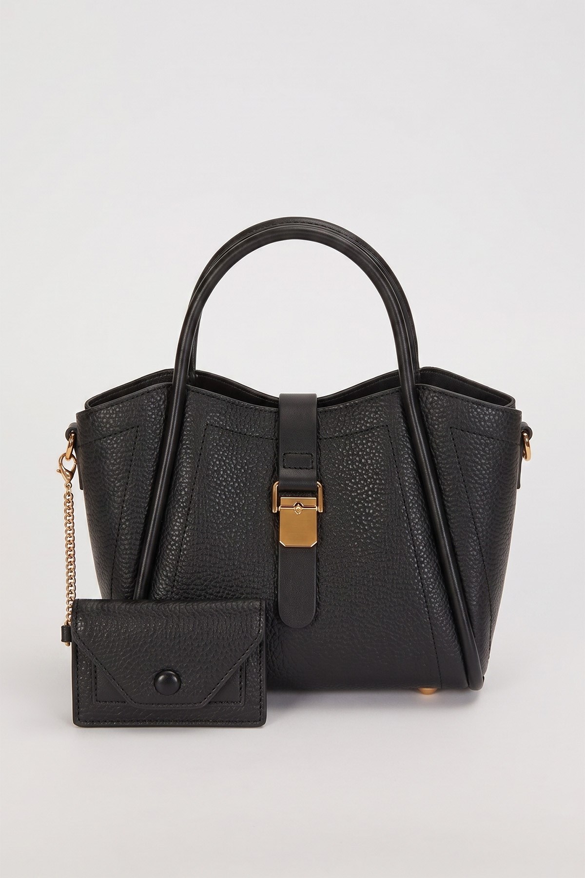 Levidor Premium 3 Gözlü Ek Askılı Charm Detay Yumuşak Küçük Boy Deri Çanta 930643 Siyah