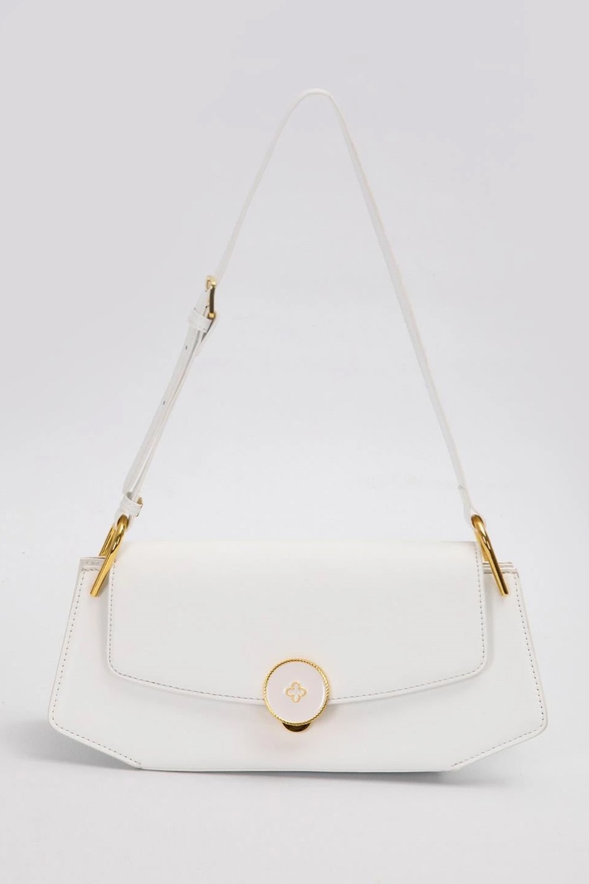 Levidor Premium Çift Askılı Sert Deri Çanta 930305 Beyaz