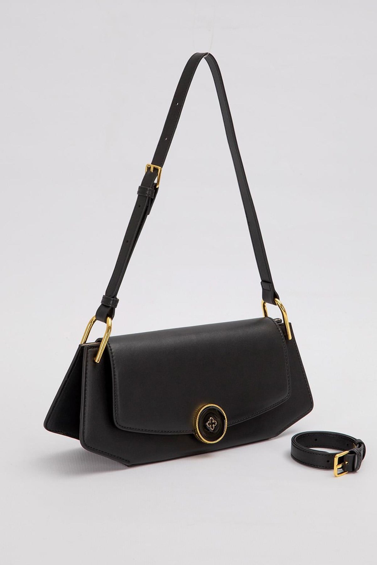 Levidor Premium Çift Askılı Sert Deri Çanta 930305 Siyah