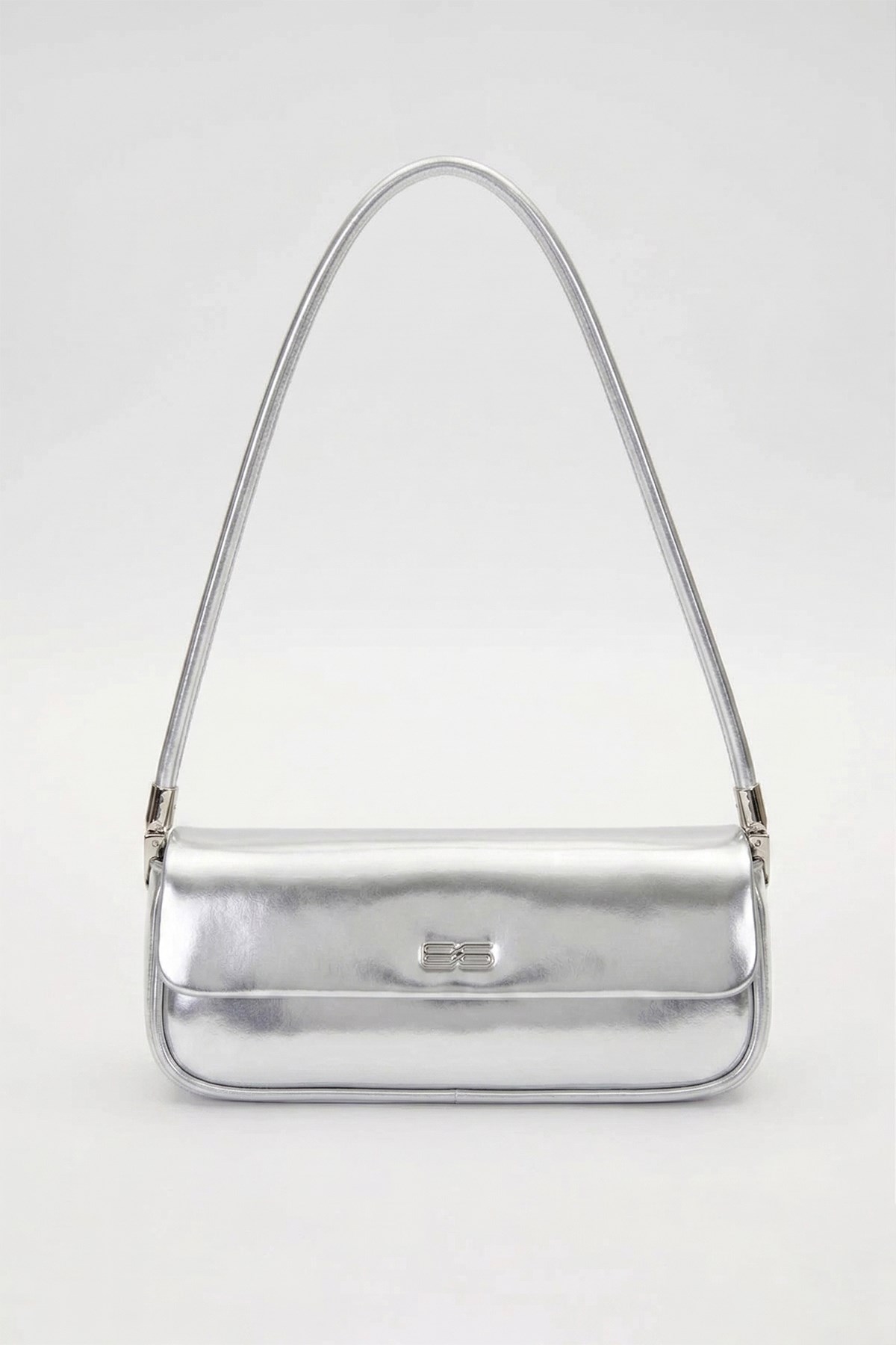 Levidor Premium İnce Askılı Baget Çanta 930414 Hologram Gümüş