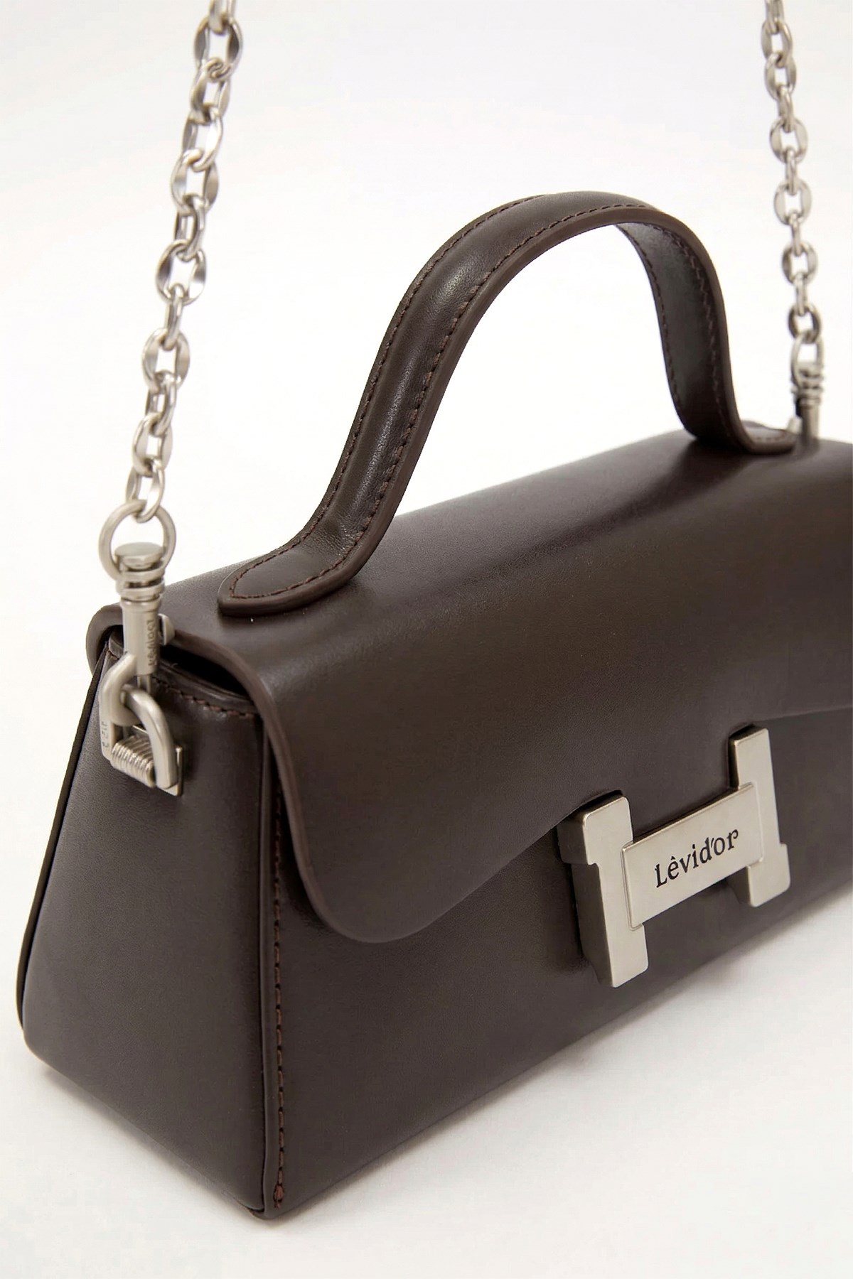 Levidor Premium Küçük Boy Sert Deri Çanta 930238 Acı Kahverengi