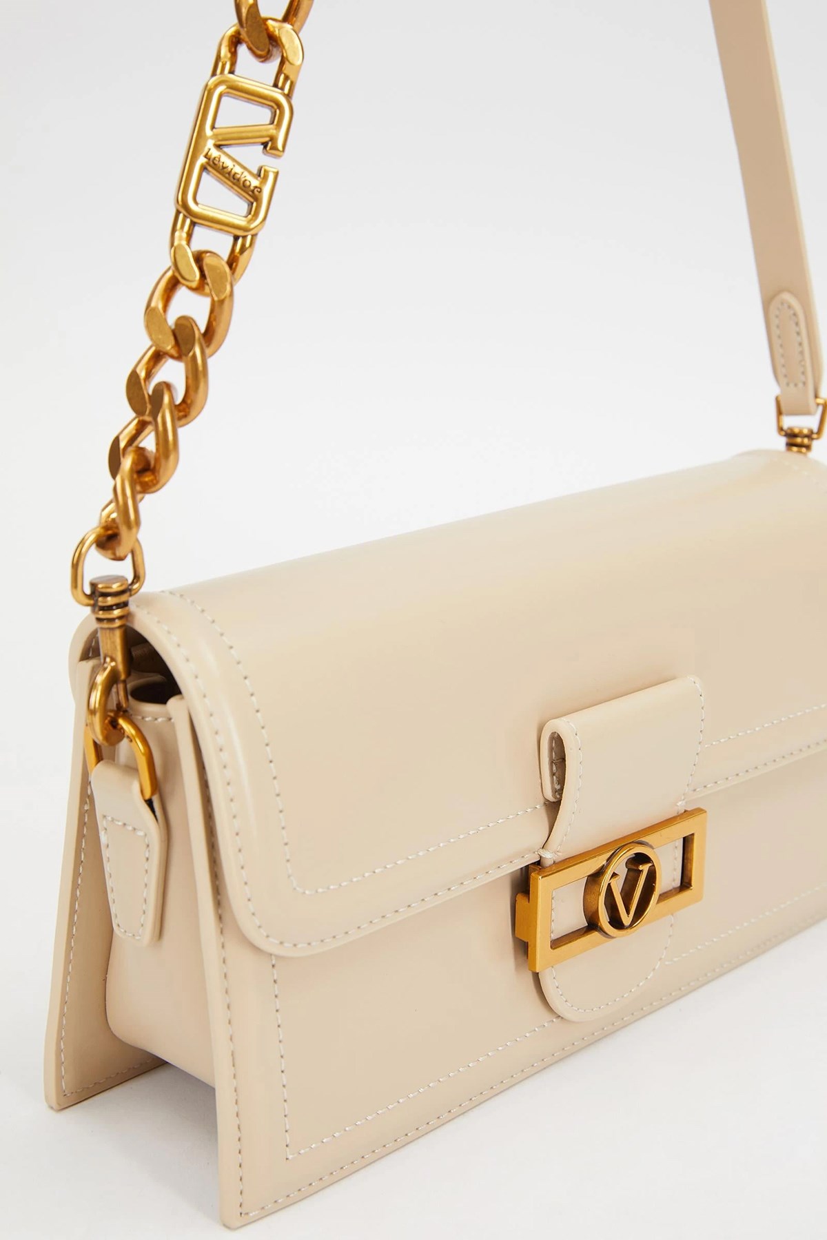 Levidor Sert Deri Çift Askılı Premium Çanta 930239 Bej