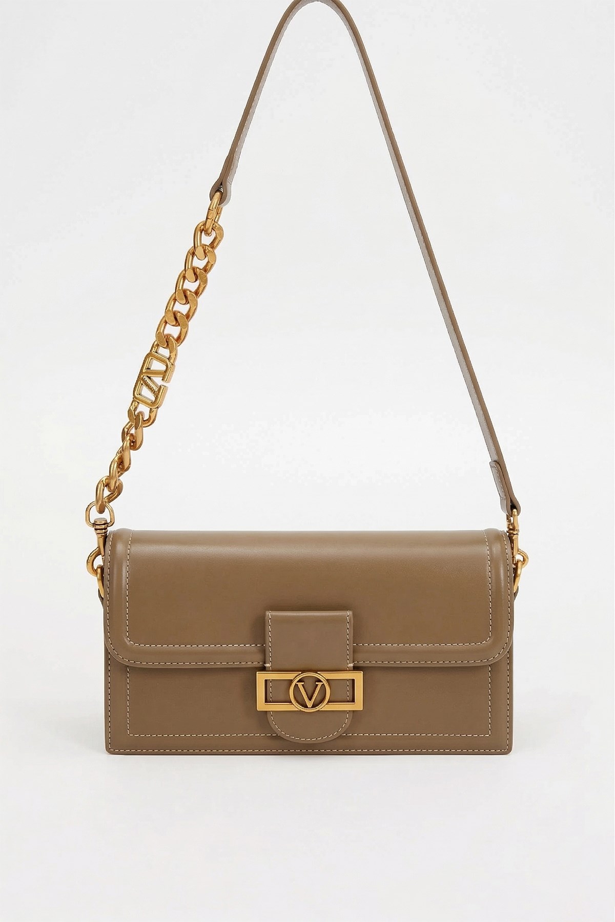 Levidor Sert Deri Çift Askılı Premium Çanta 930239 Kahverengi