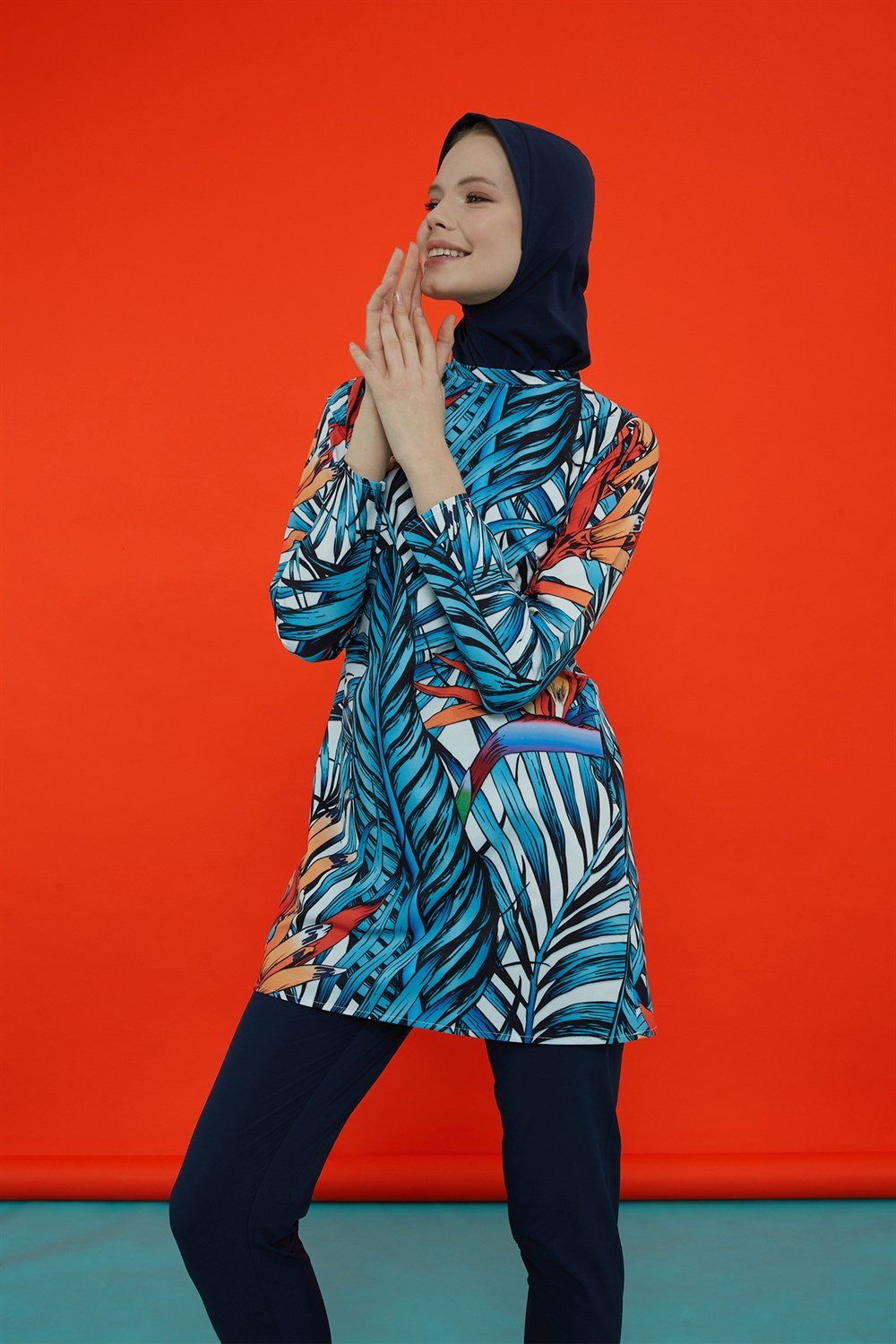 Likralı Tam Kapalı Ege Aşkı Tesettür Mayo