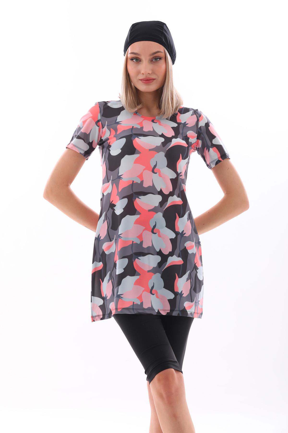 Likralı Yarı Kapalı Mayo 2415 Helen Pembe