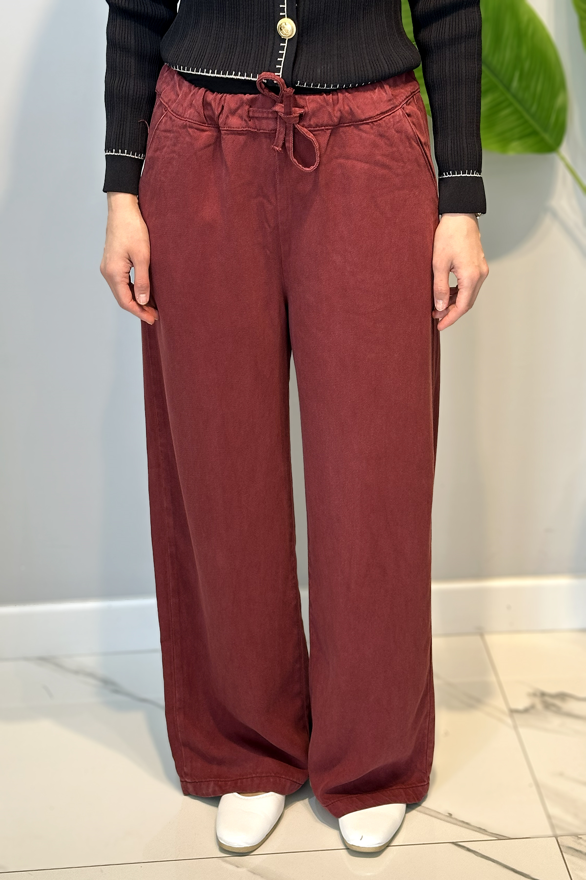Lyocell Bolpaça Kot Pantolon 2773 Bordo